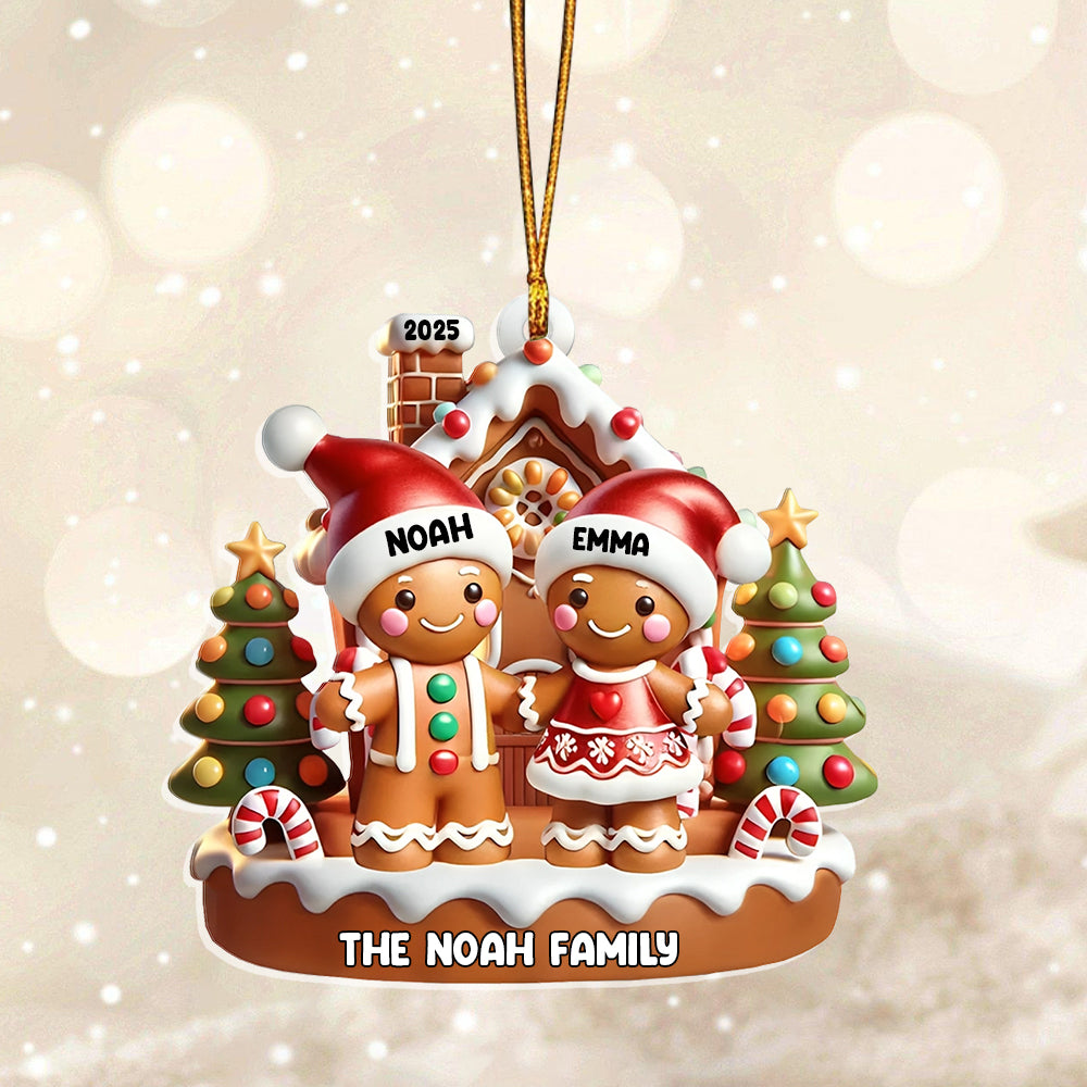 Sweet Cookie Man Family 3D Effect-Personalized Acrylic Ornament