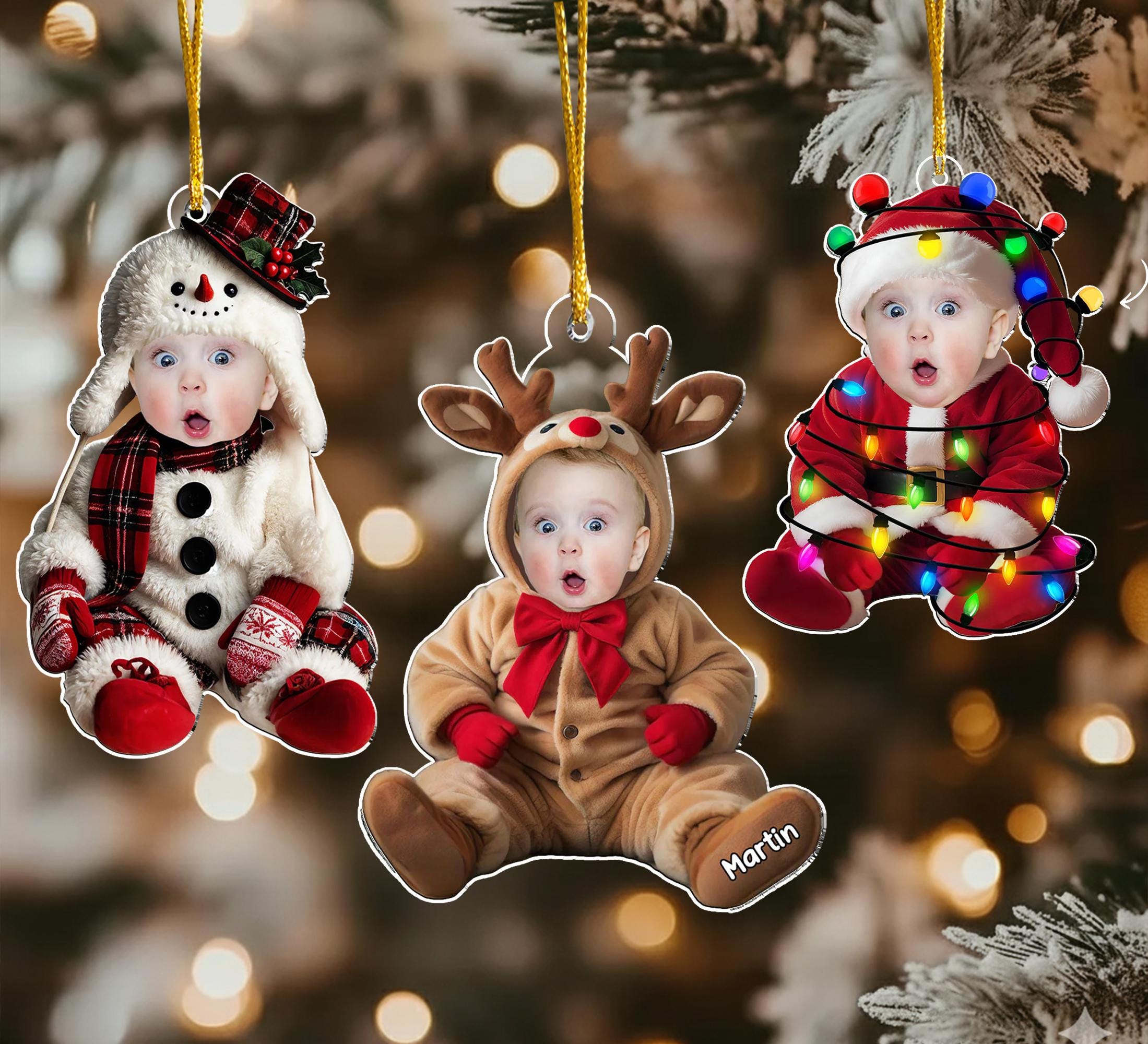 Custom Baby Face Acrylic Ornament: First Christmas Keepsake 2025, Baby Photo Ornament, Baby Christmas Gift, Newborn Gift