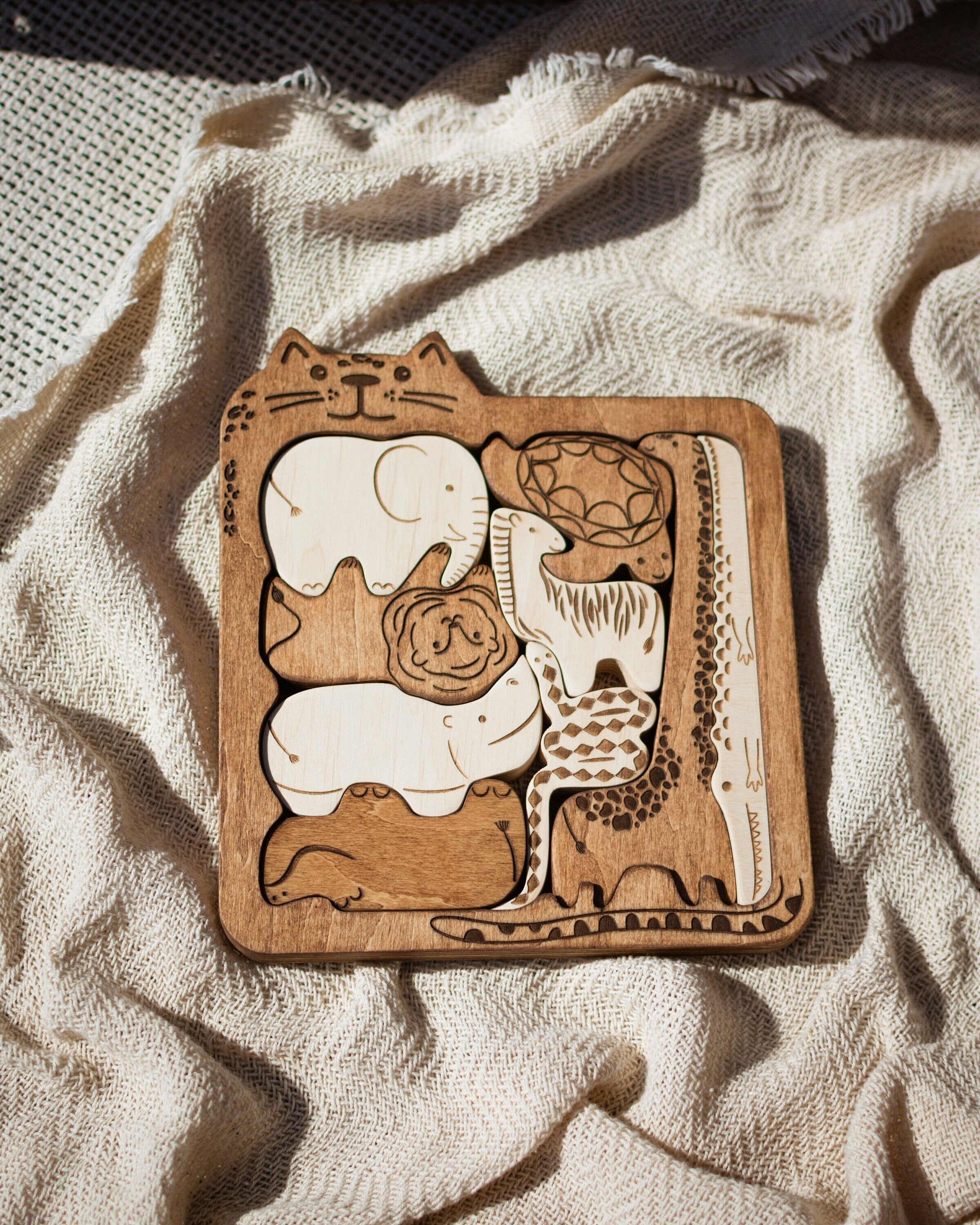 Wooden Brain Teaser Puzzle For Baby Toddler Wood Kids Toys Developmental Toy