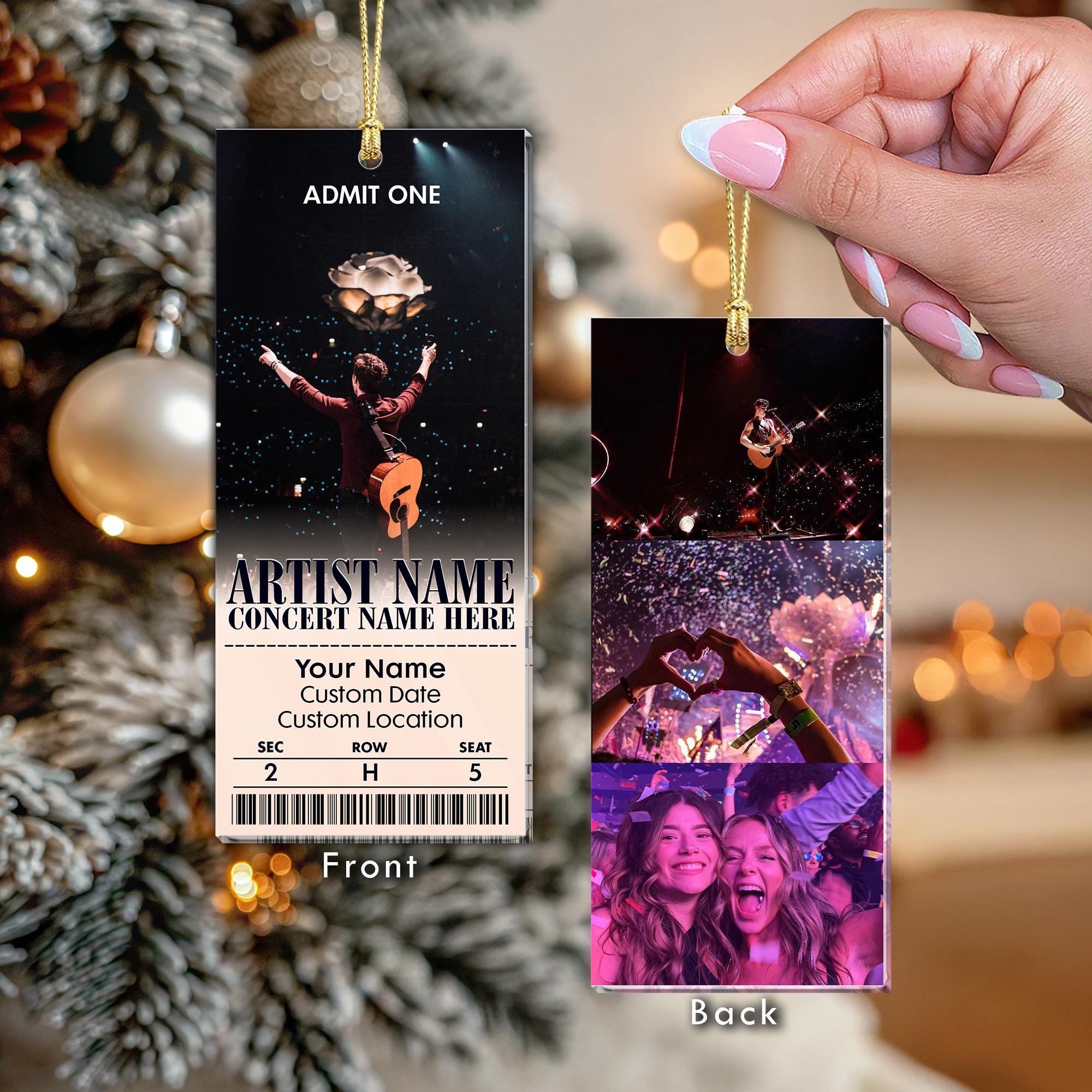 Personalized Acrylic Favorite Concert Ticket Ornament