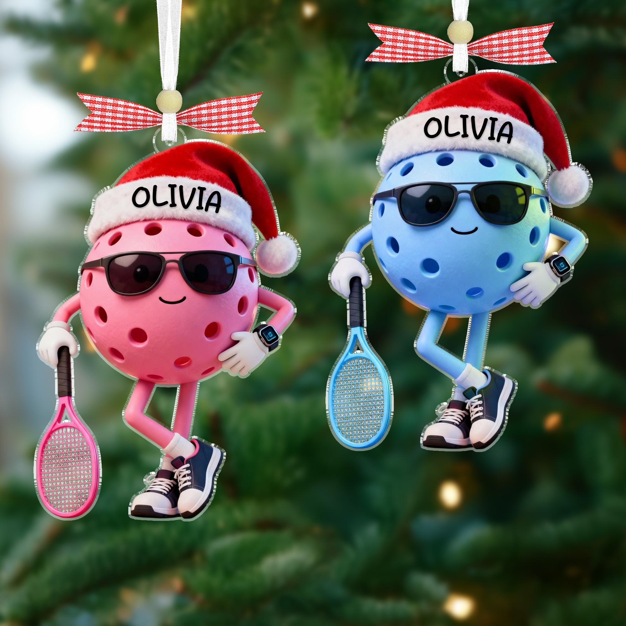 Custom Pickleball Christmas Ornament 2025, Personalized Christmas Gift for Pickleball Players, Lovers & Sports Fans, Unique X-Mas Gift