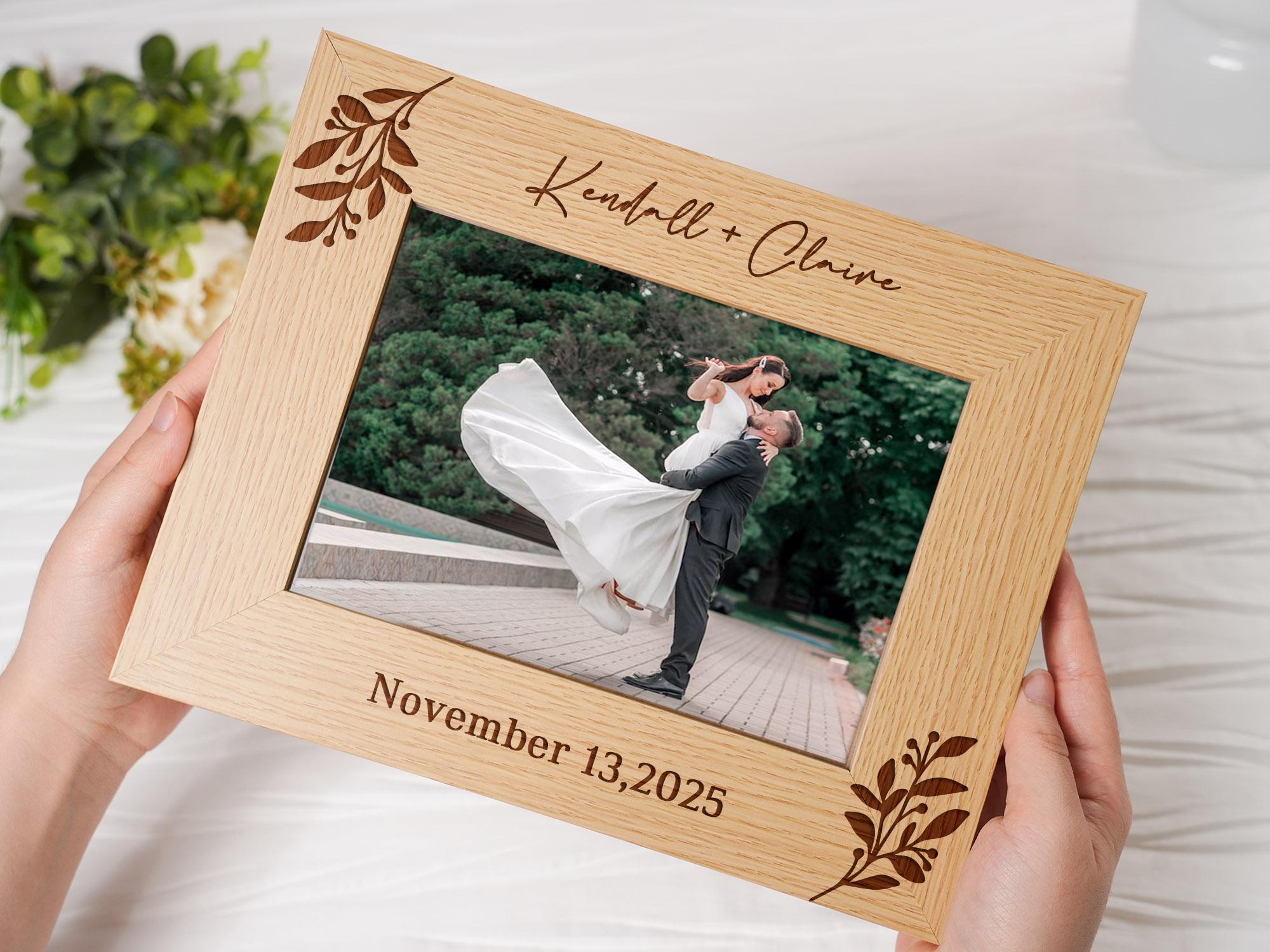 Personalized Wedding Photo Frame,Custom Engraved Picture Frame,Photo Frame Gift For Couples