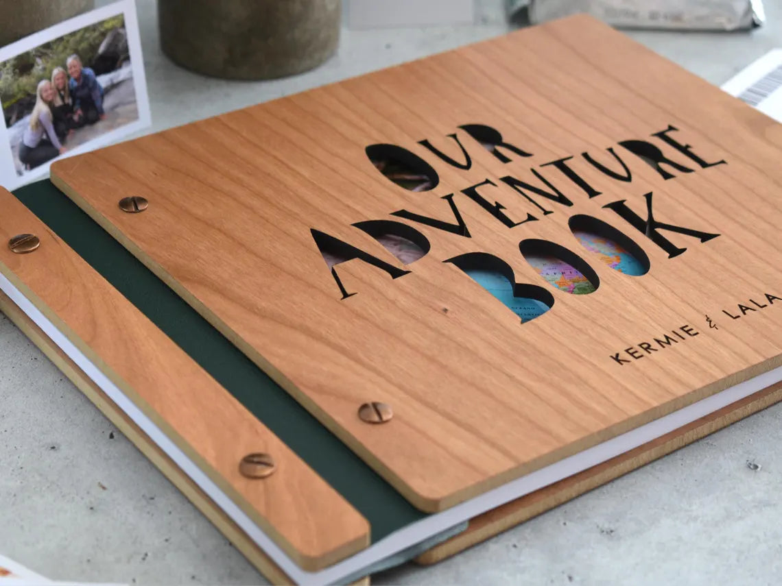 Adventure Book Scrapbook Valentines Gift for him, Personalized Anniversary Gift for her, Travel Scrapbook, Couples gift