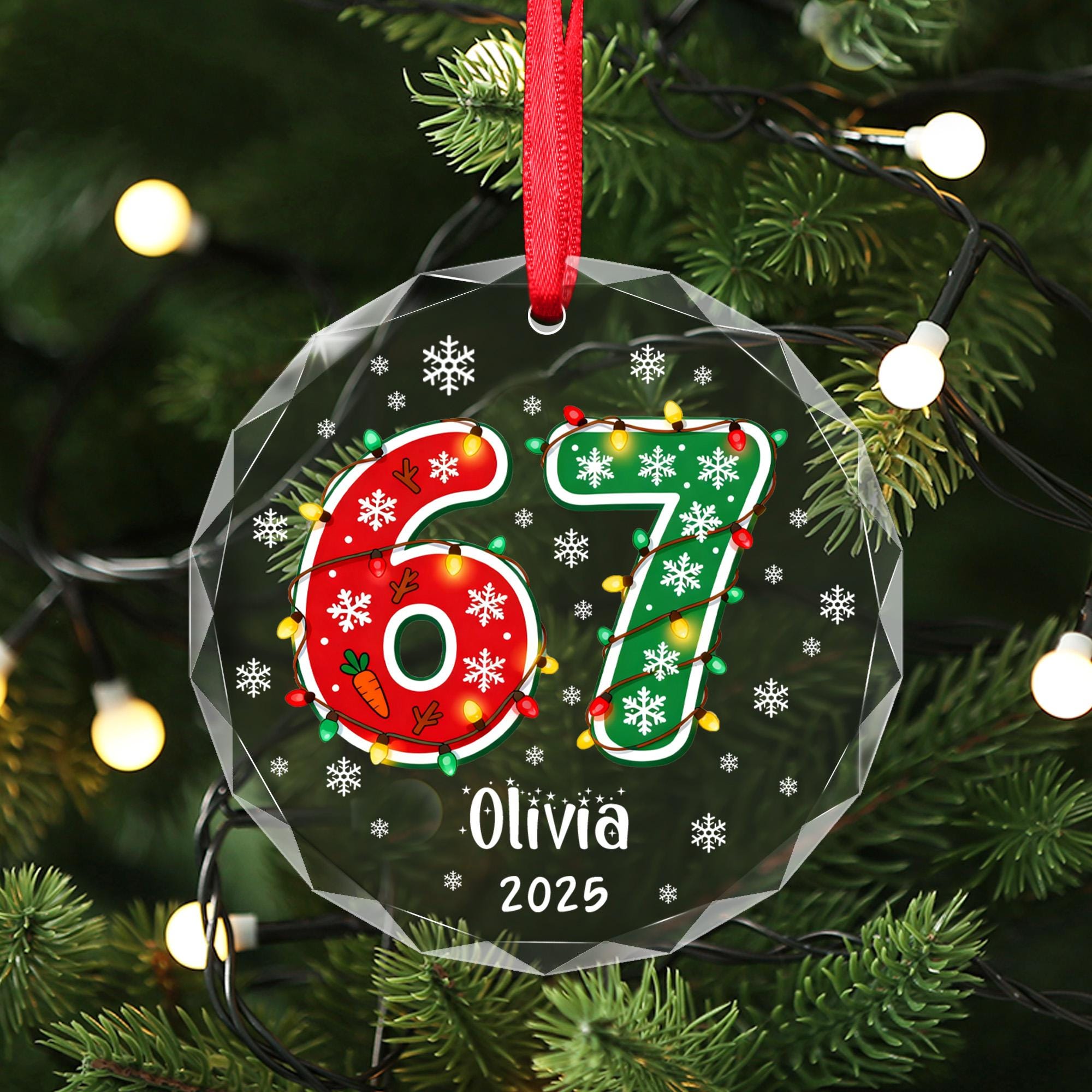 6 7 Ornament, Custom six seven Funny Christmas Gift