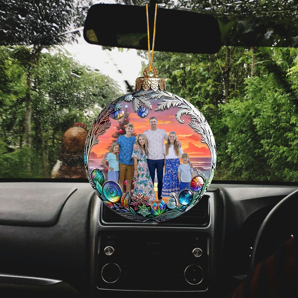 Custom Photo Christmas Good Cheer Is Found With Family - Family Personalized Custom Ornament