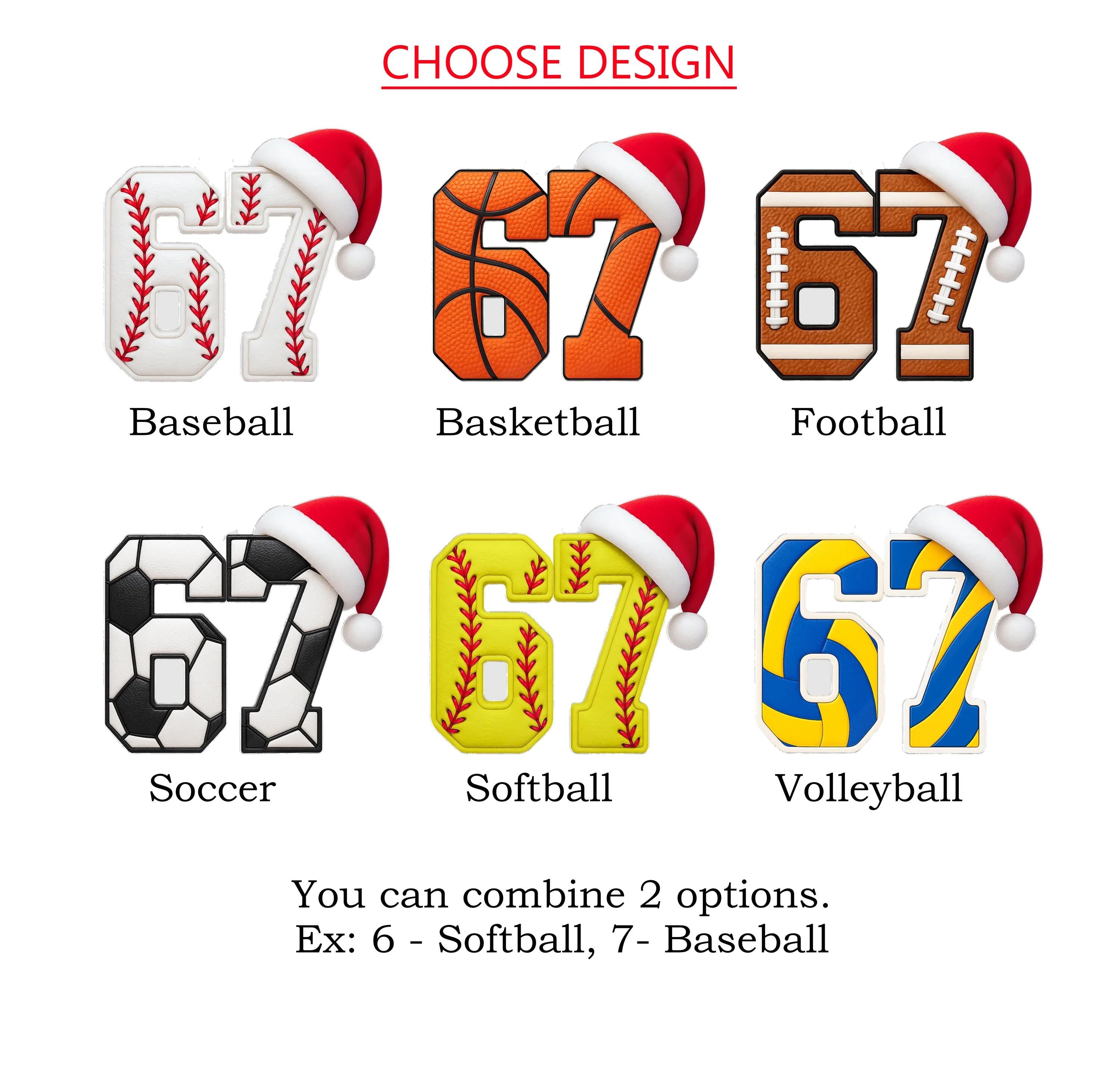Funny Six Seven 67 Sports Ornament, Personalized Acrylic Sport Ornament, Funny Teenager Christmas Gifts, Teen Slang Ornament, Sports Lover