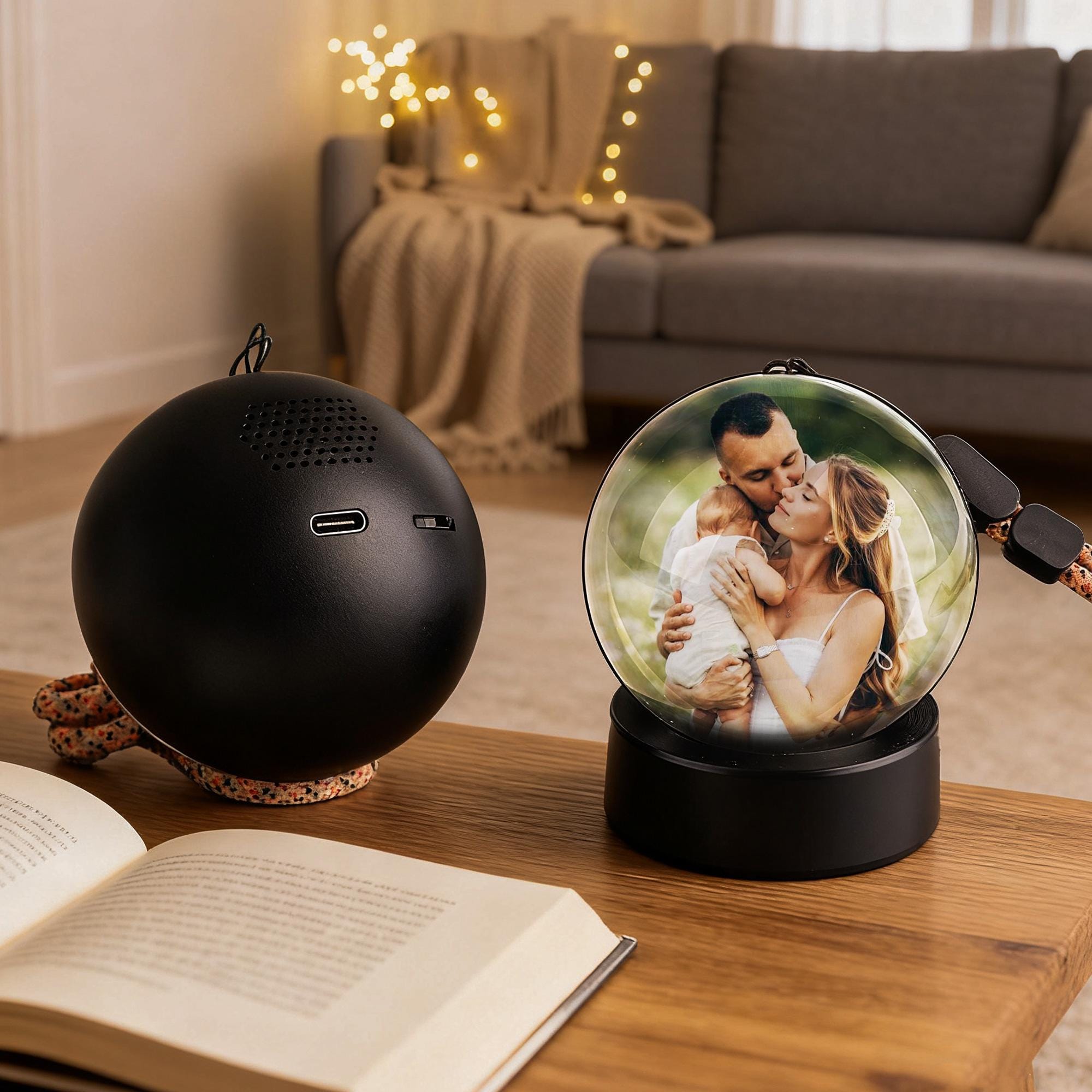 Glass Video Globe: Personalized Memory Crystal Ball Gift