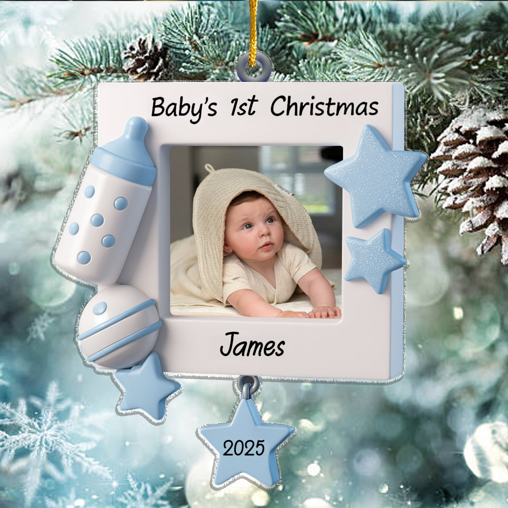 Personalized Baby's First Christmas Picture Frame Christmas Ornament Perfect Gift for Baby/Kid Custom Ornament - Christmas Ornament