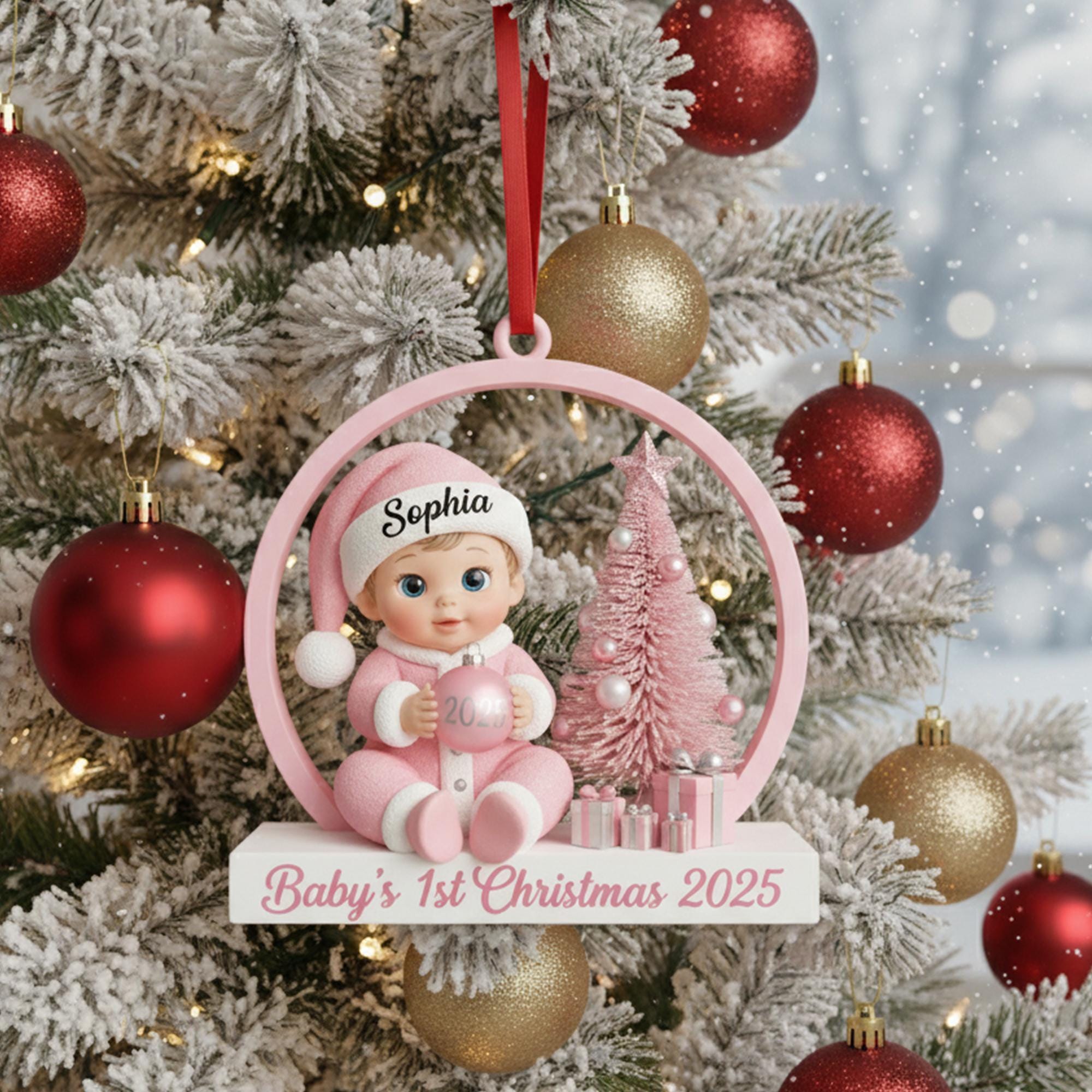 Personalized Baby’s First Christmas Ornament – Custom Acrylic Keepsake, Newborn Christmas Gift for Boys & Girls