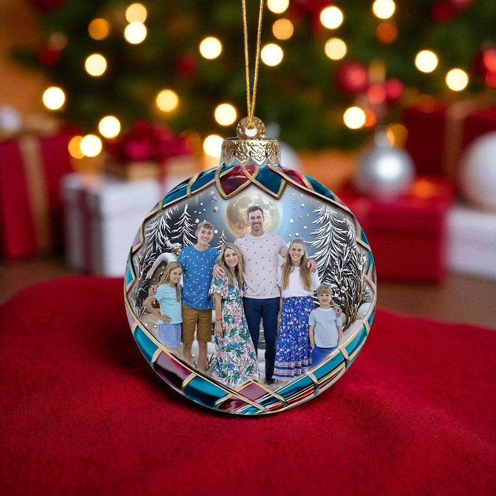 Custom Photo Christmas Good Cheer Is Found With Family - Family Personalized Custom Ornament