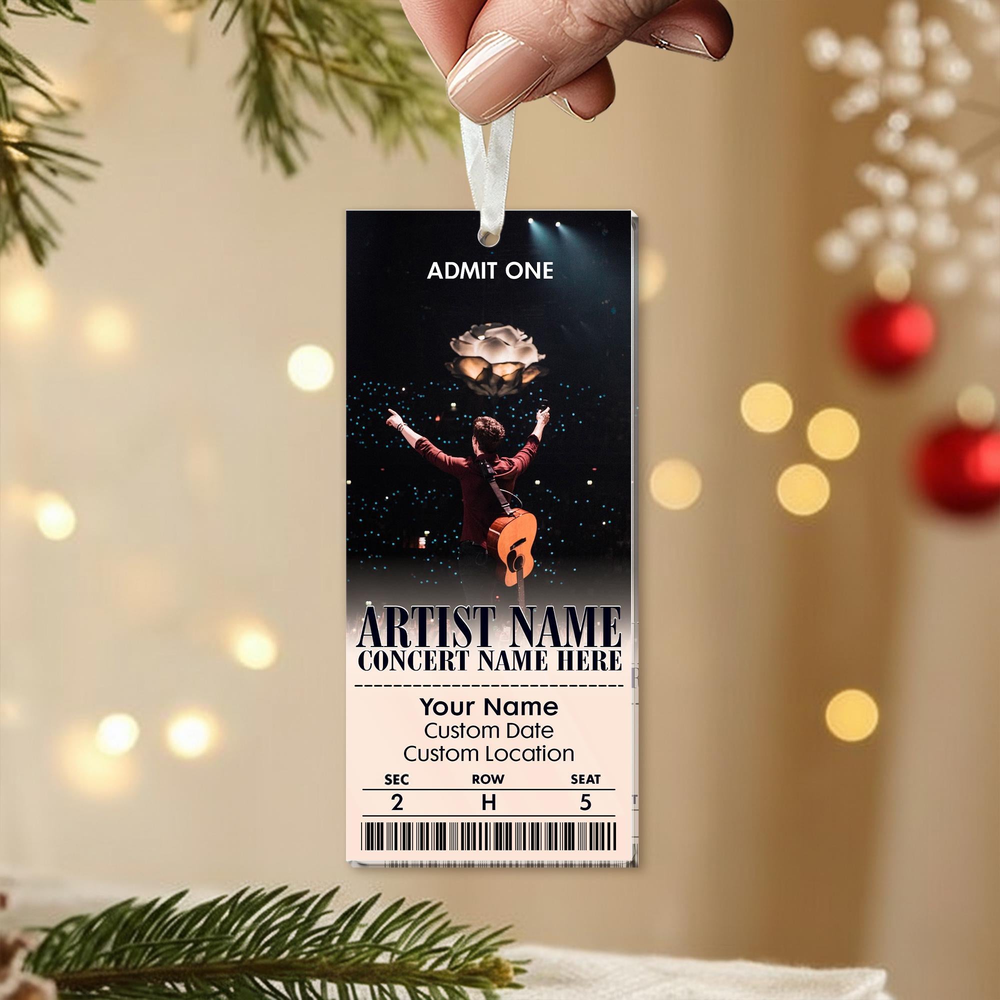 Personalized Acrylic Favorite Concert Ticket Ornament