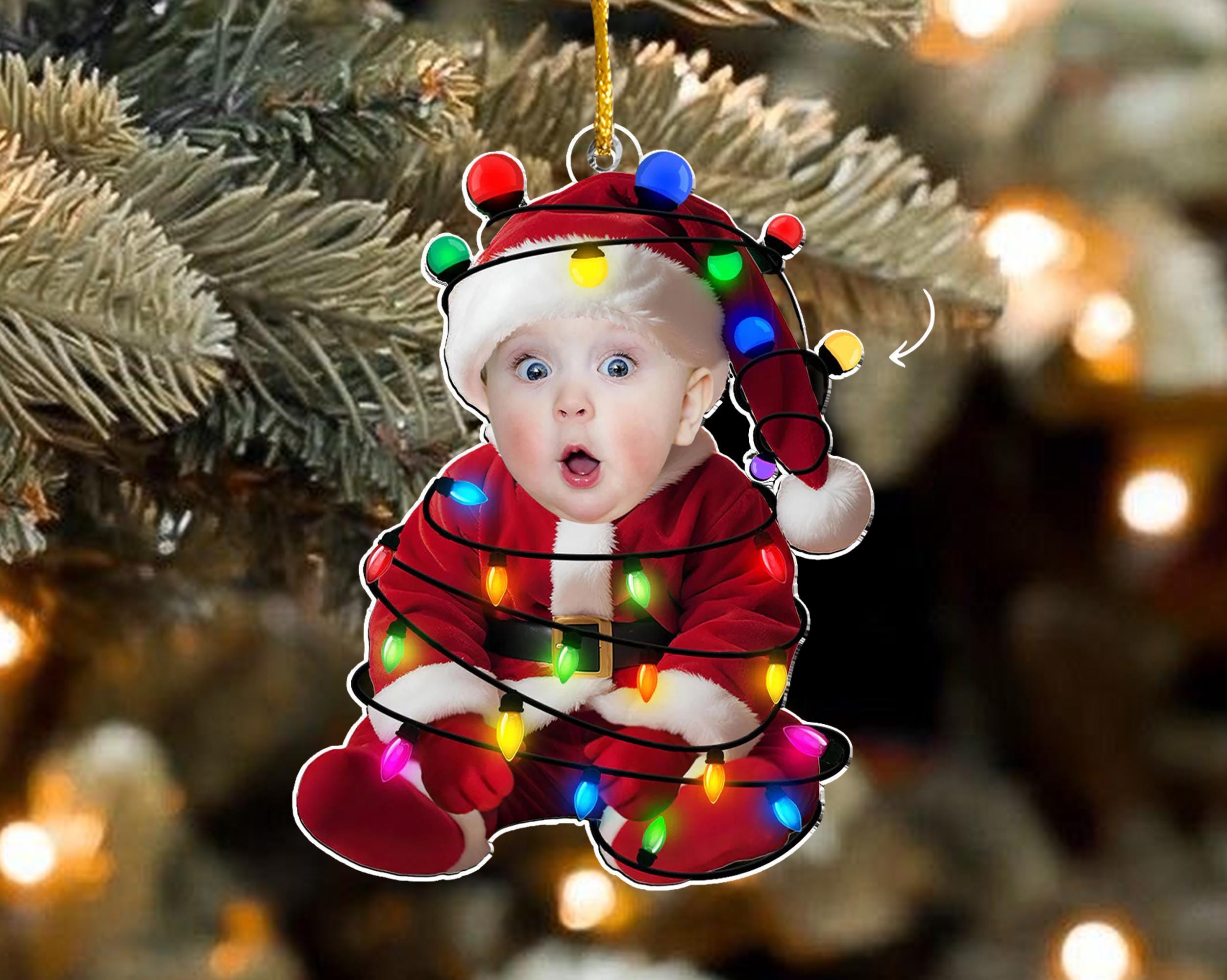 Custom Baby Face Acrylic Ornament: First Christmas Keepsake 2025, Baby Photo Ornament, Baby Christmas Gift, Newborn Gift