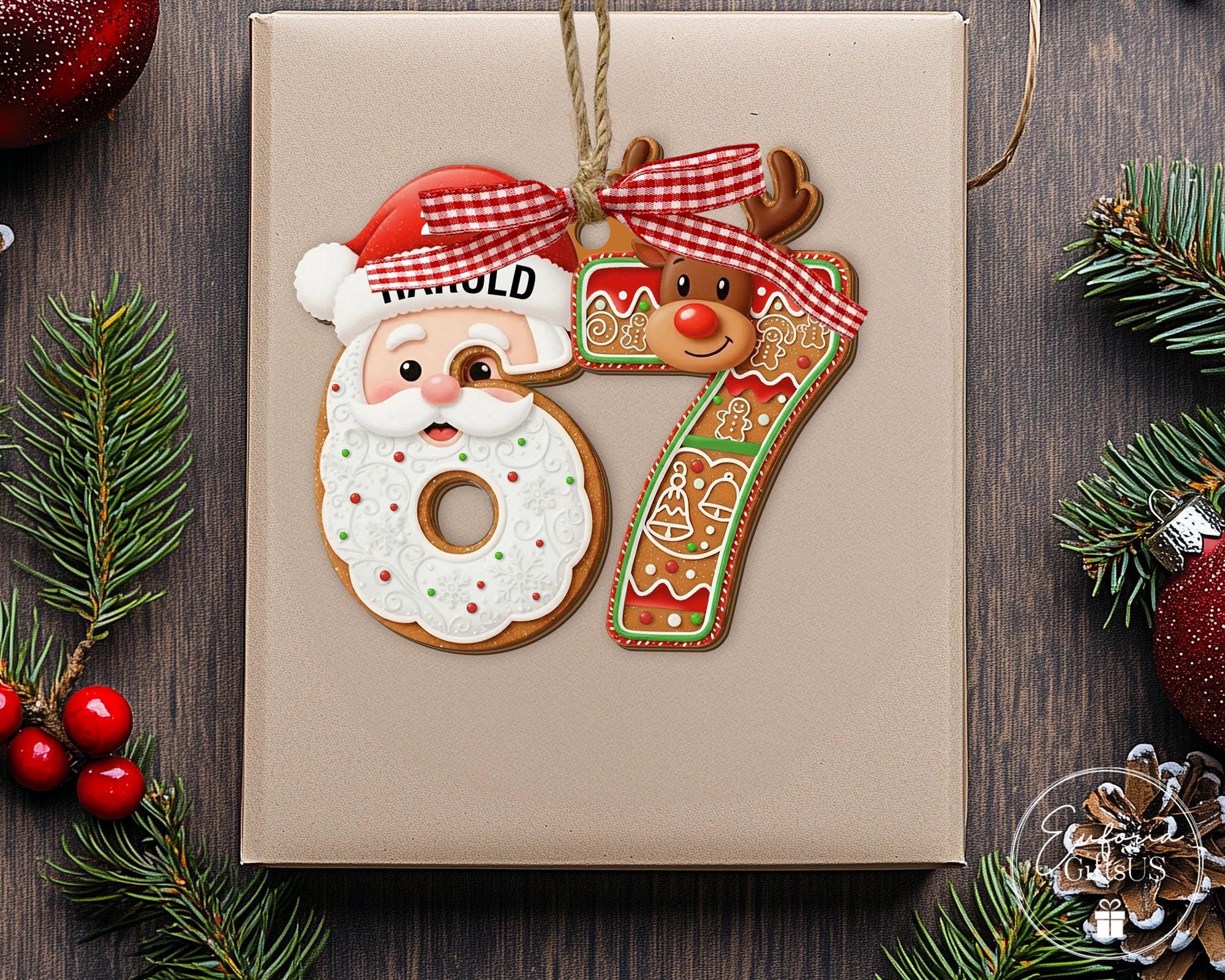 Custom Six Seven Christmas Ornament, Funny Teen Slang Ornament, Gen Z Teenager Tween Ornament