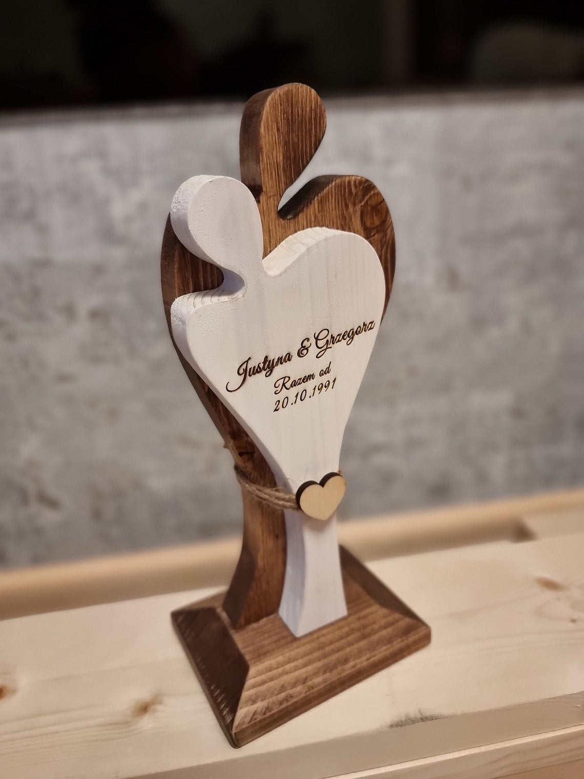 Personalized Wooden Sculpture, He and She Together Gift, Wedding, Anniversary, Valentine, Love, Always Forever