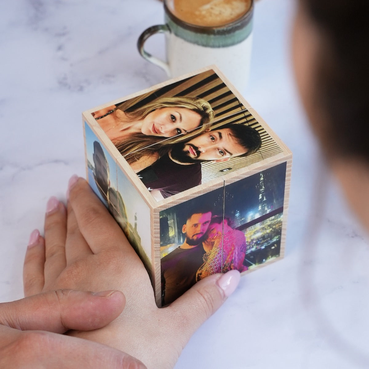 Custom Photo Cube, Photo Cube Album, Wooden and personalized, gift for him her