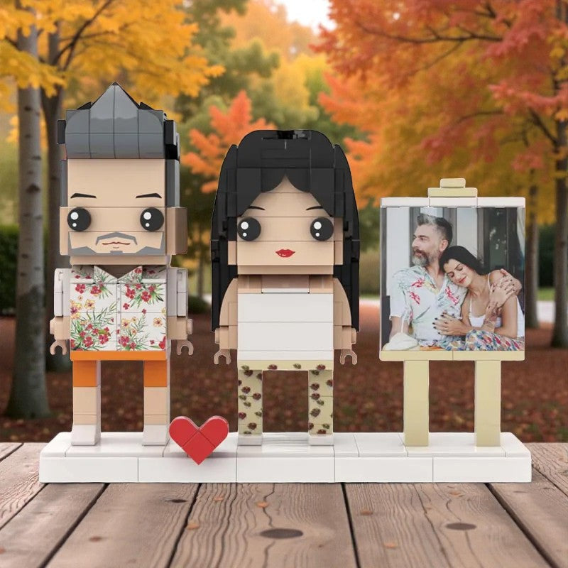 Custom Couple Brick figures: Personalised Brick Figure Gifts For Wedding, Anniversary or Special Occasion