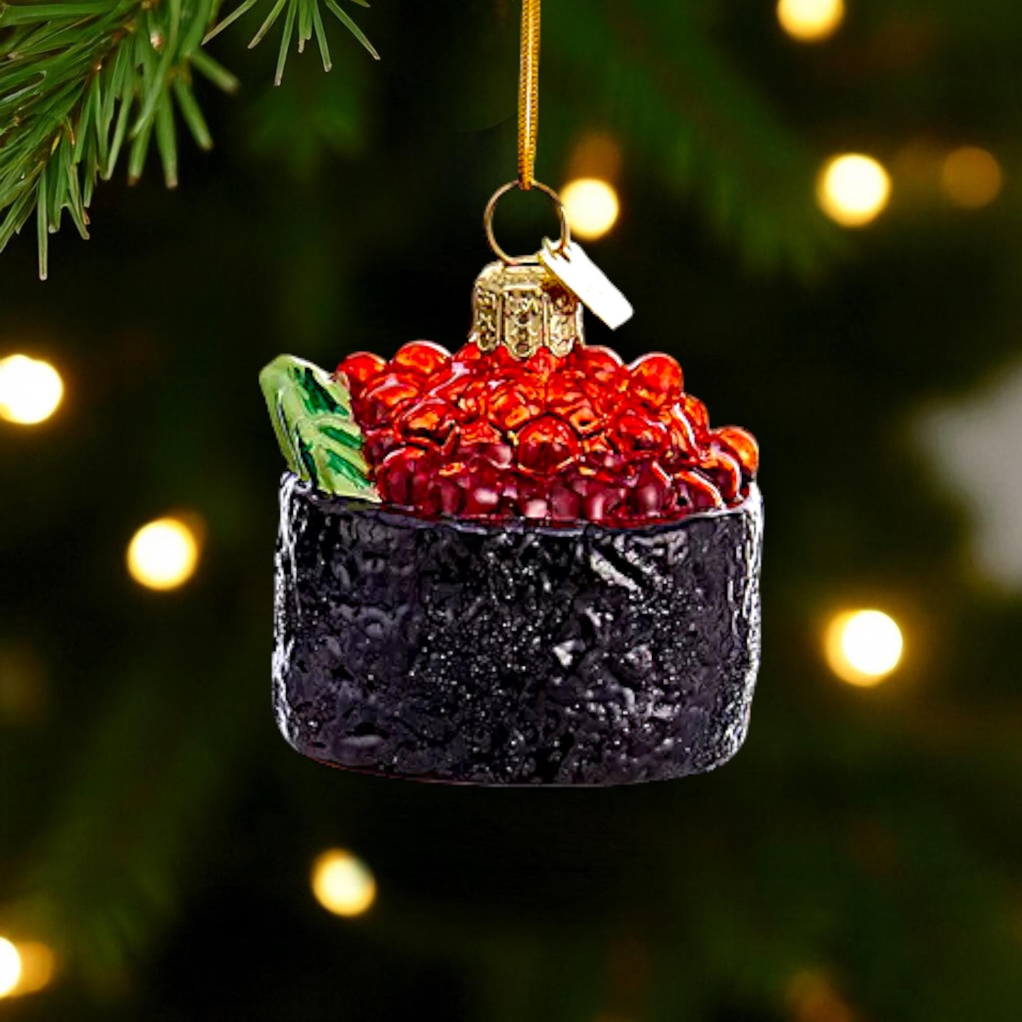 Acrylic Sushi Christmas Ornaments – Foodie Tree Decor, Set of 3