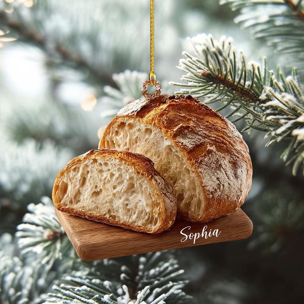 Personalized Sourdough Starter Jar Christmas Ornament, Sourdough Bread Ornament, Sourdough Ornament Gift, Baking Lovers Gift,Sourdough Lover