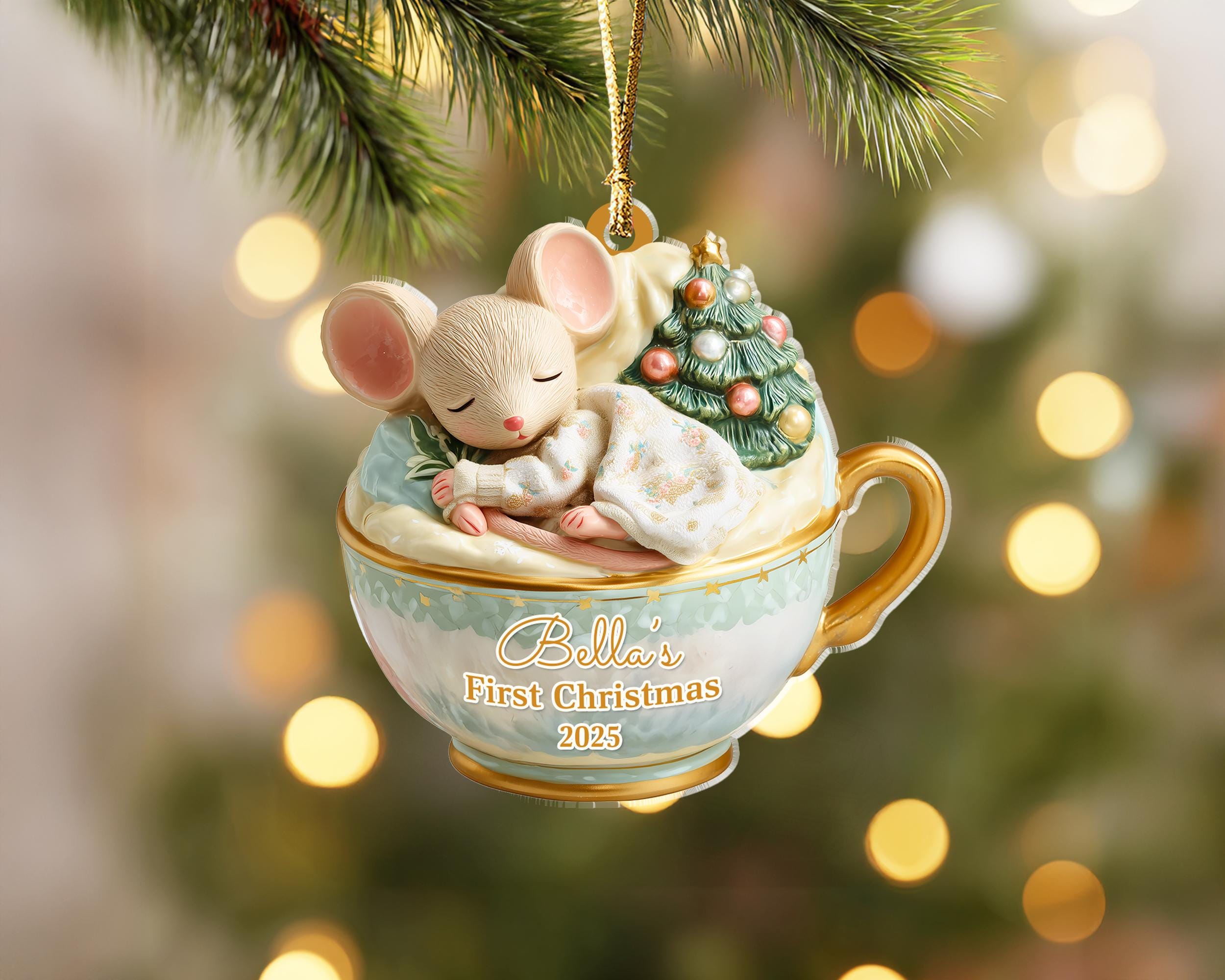 Personalized Baby's 1st Christmas Ornament, Newborn Ornament, Baby's First Christmas Gift, New Baby Ornament, Baby Shower Gift, Xmas Decor