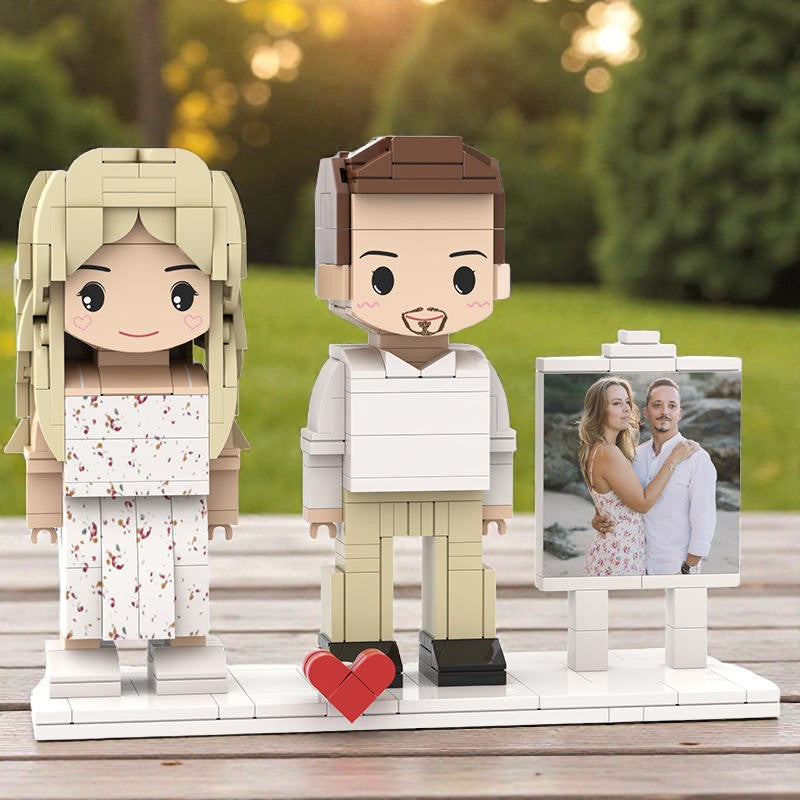 Custom Couple Brick figures: Personalised Brick Figure Gifts For Wedding, Anniversary or Special Occasion