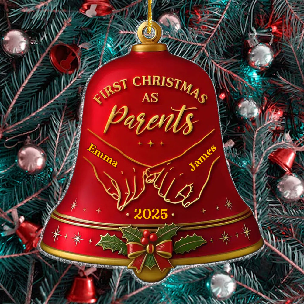 Custom Acrylic Ornament - Personalized Anniversary Christmas Wedding Gifts For Husband And Wife, Him And Her - Together Under The Christmas Bells