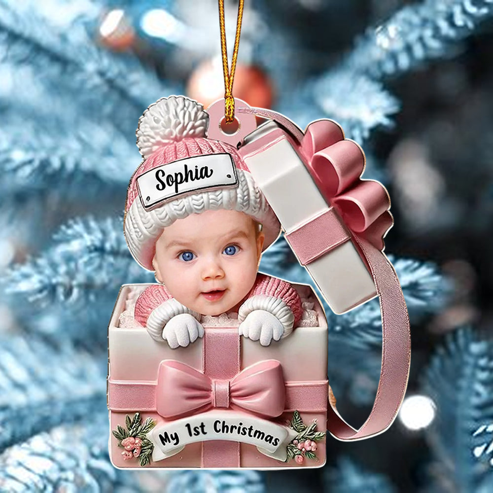 Baby Inside Gift Box - Personalized Custom Acrylic Ornament
