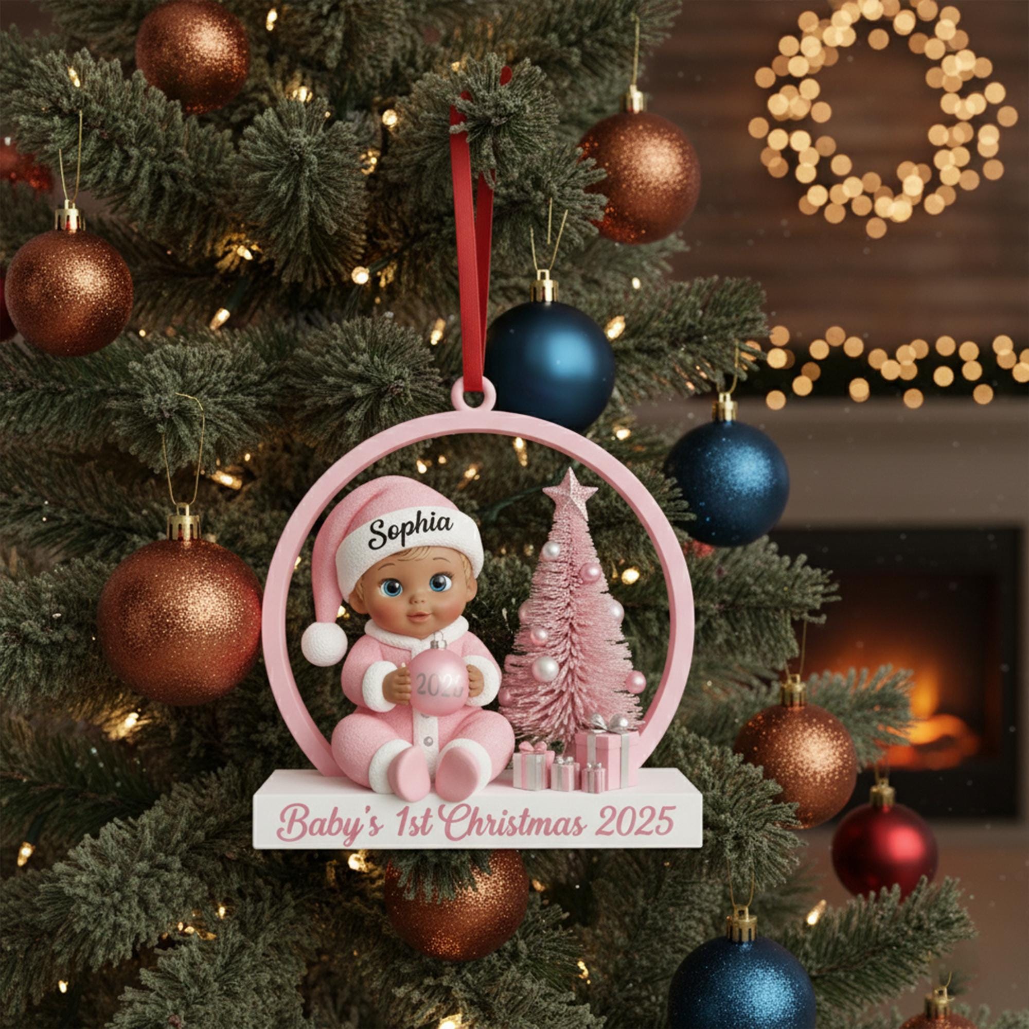 Personalized Baby’s First Christmas Ornament – Custom Acrylic Keepsake, Newborn Christmas Gift for Boys & Girls