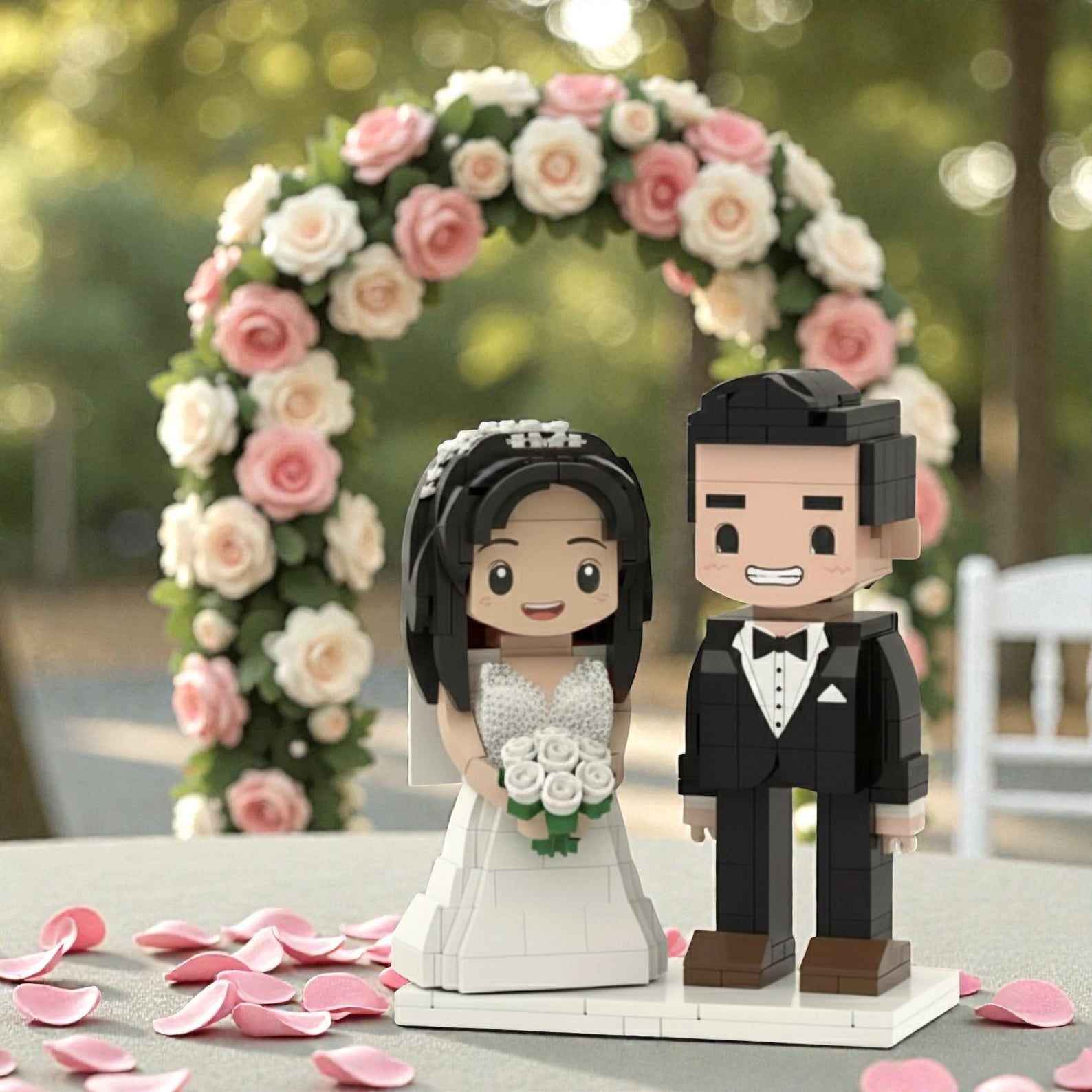 Custom Couple Brick figures: Personalised Brick Figure Gifts For Wedding, Anniversary or Special Occasion