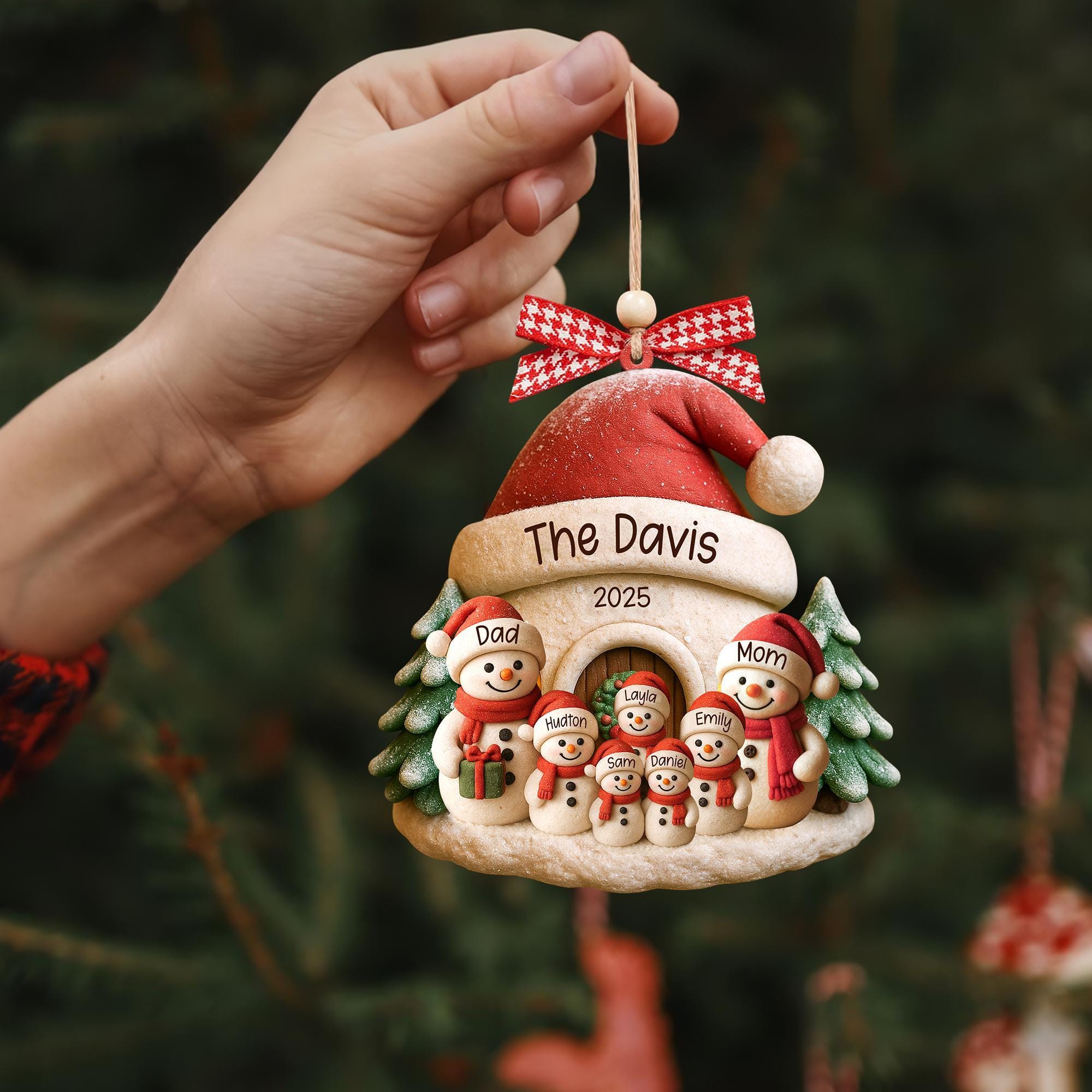 Personalized Snowman Ornament, Acrylic Family Christmas Tree Decor, Holiday Keepsake, Christmas Decor, Xmas Gift