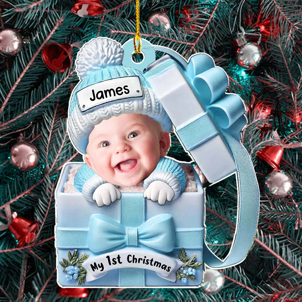 Baby Inside Gift Box - Personalized Custom Acrylic Ornament