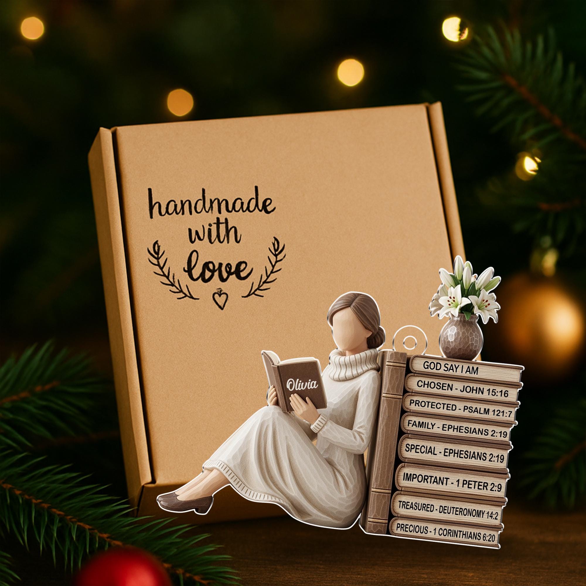 Personalized God Says I Am Ornament, Nativity Christmas Ornament, Christian Name Ornament with Bible Verse, Religious Gift, Christmas Gift