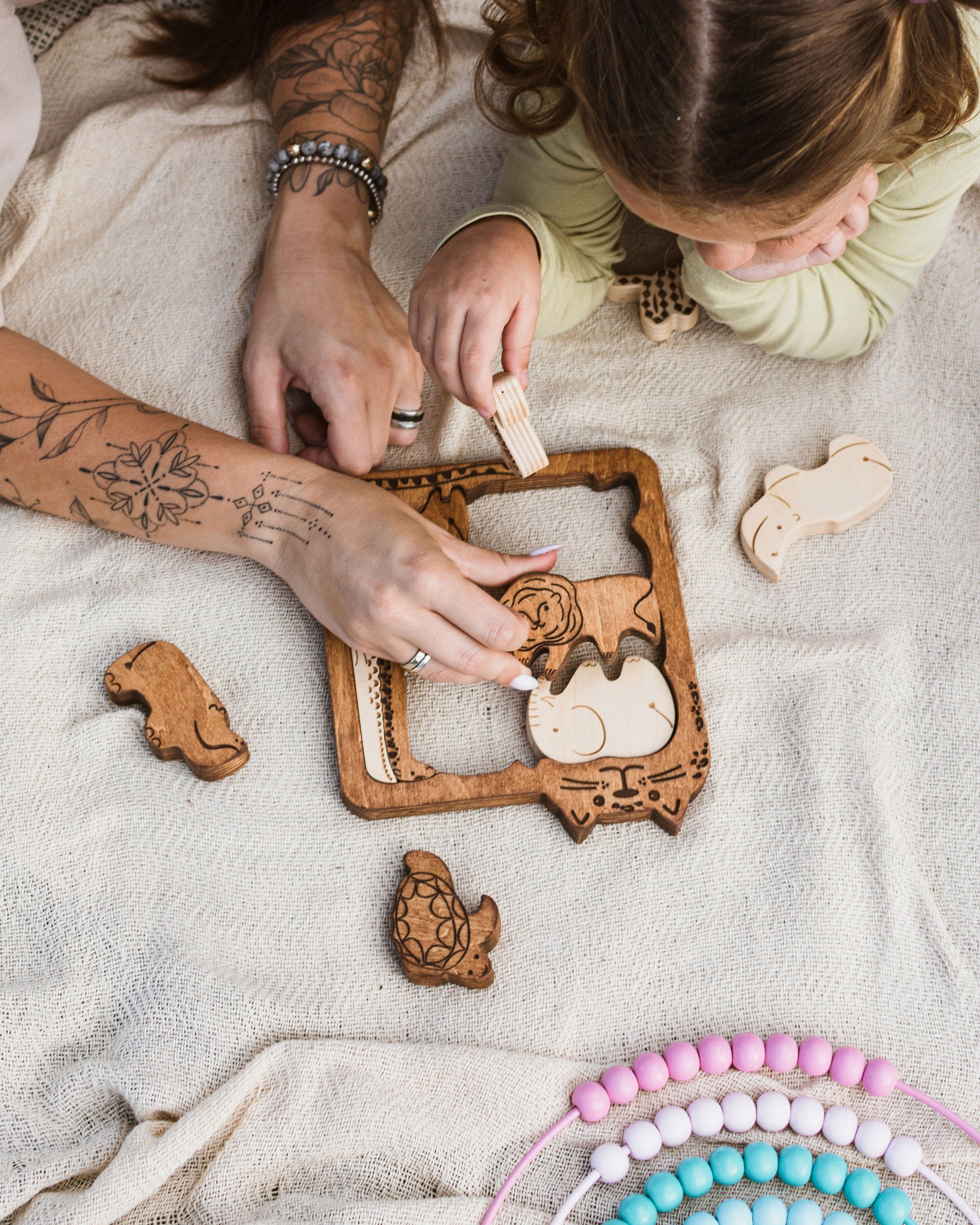 Wooden Brain Teaser Puzzle For Baby Toddler Wood Kids Toys Developmental Toy