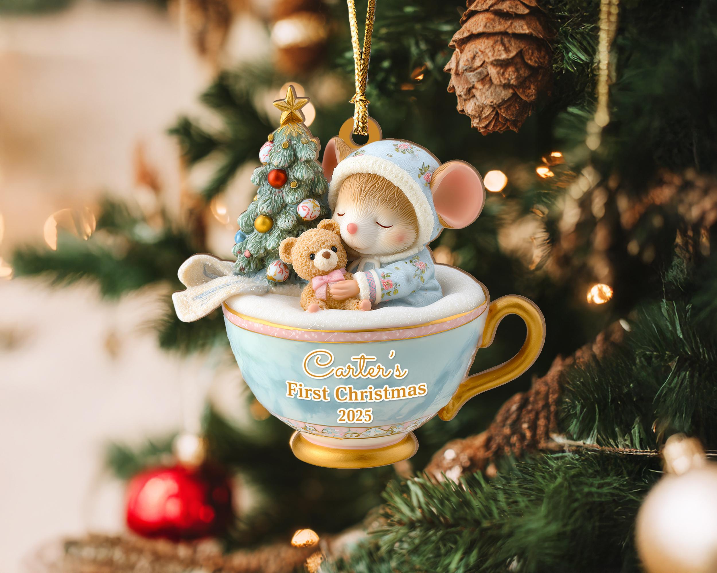Personalized Baby's 1st Christmas Ornament, Newborn Ornament, Baby's First Christmas Gift, New Baby Ornament, Baby Shower Gift, Xmas Decor