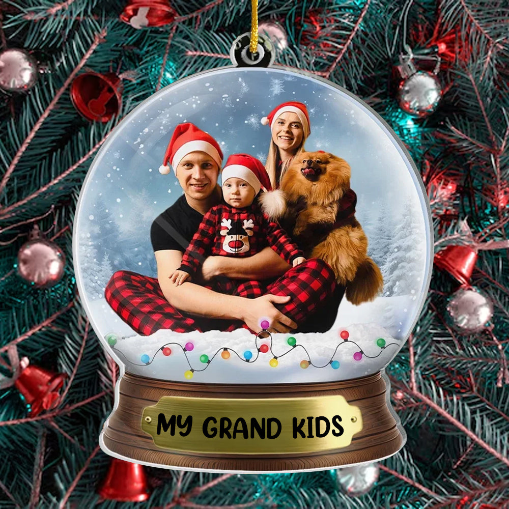 Custom Photo Christmas Is About Family And Love - Family Personalized Custom Ornament - Acrylic Custom Shaped - Christmas Gift For Family Members