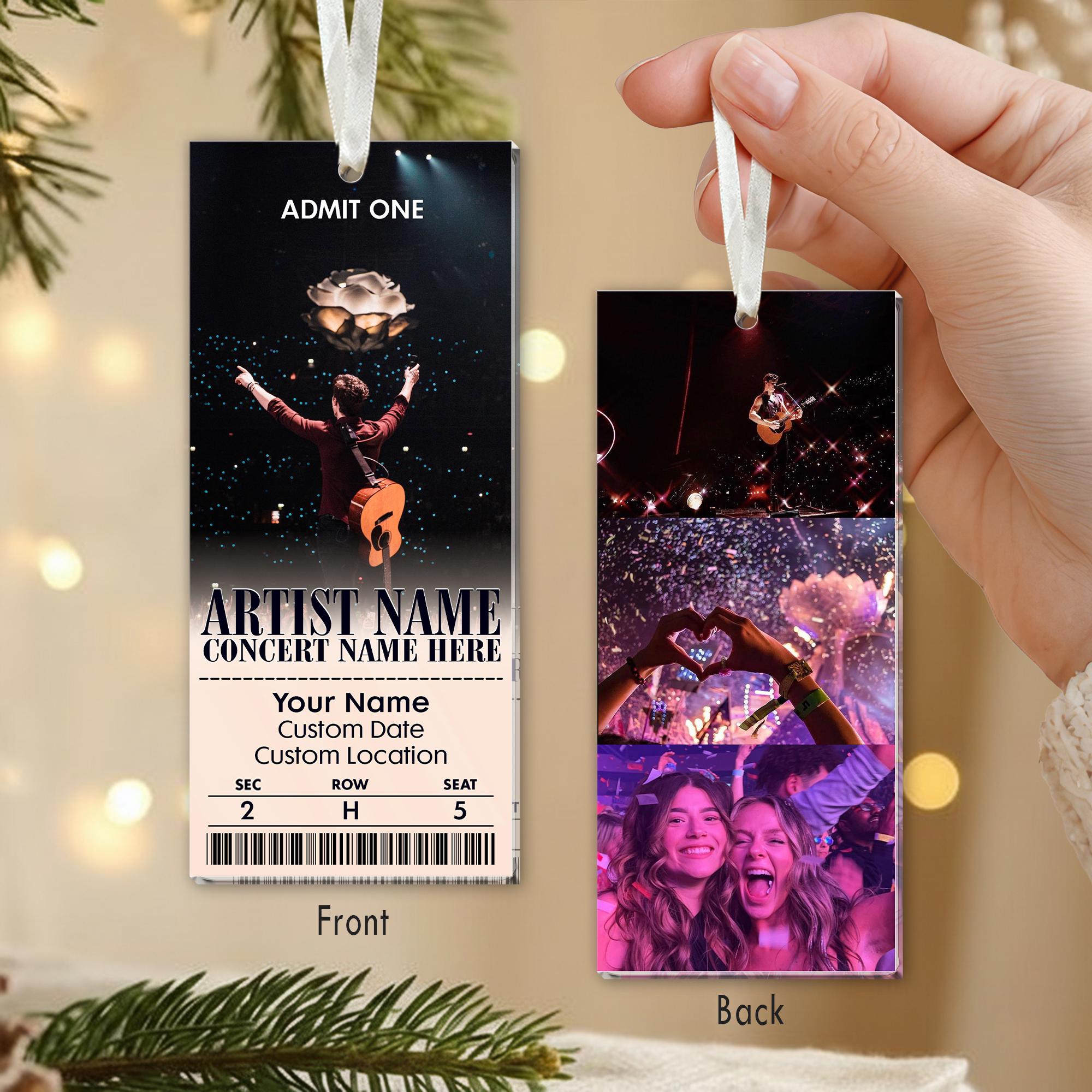 Personalized Acrylic Favorite Concert Ticket Ornament