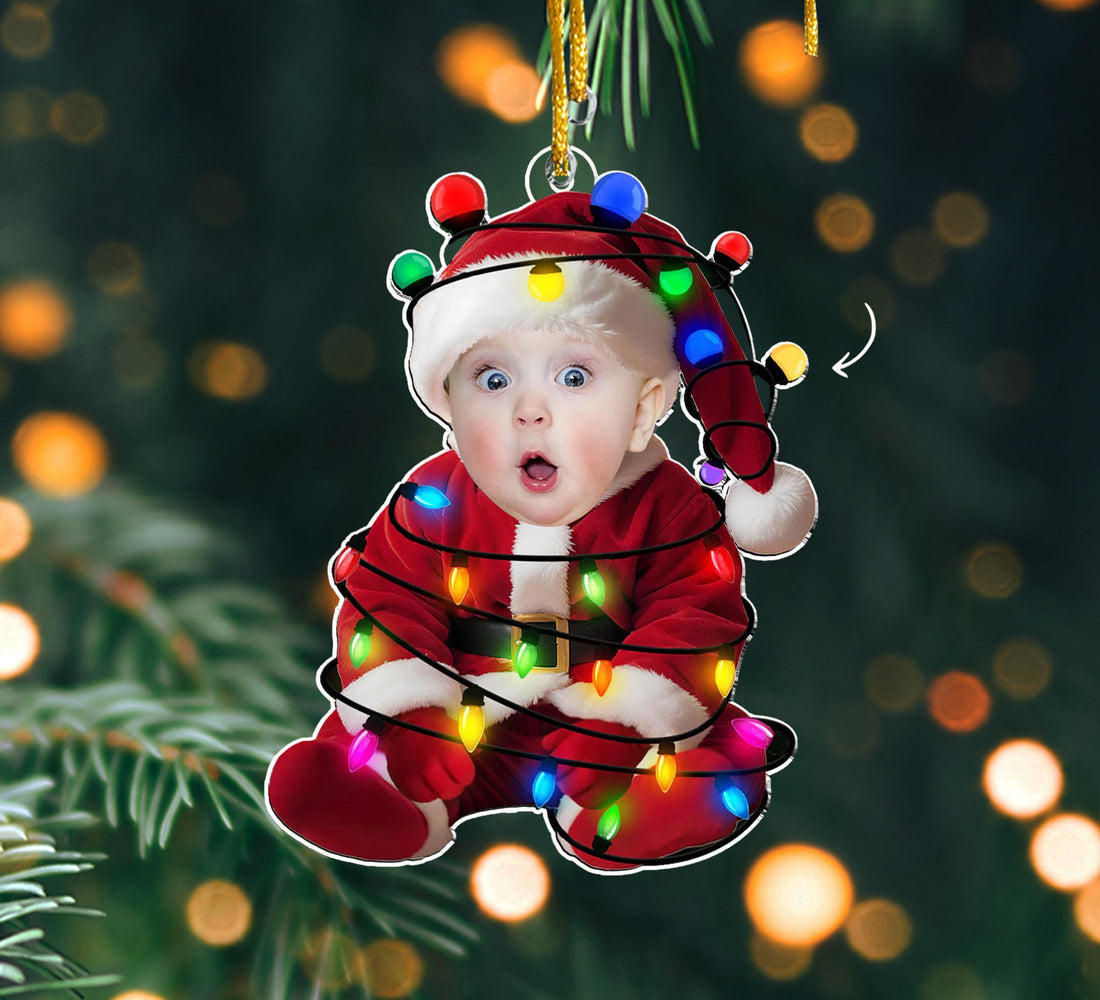 Custom Baby Face Acrylic Ornament: First Christmas Keepsake 2025, Baby Photo Ornament, Baby Christmas Gift, Newborn Gift