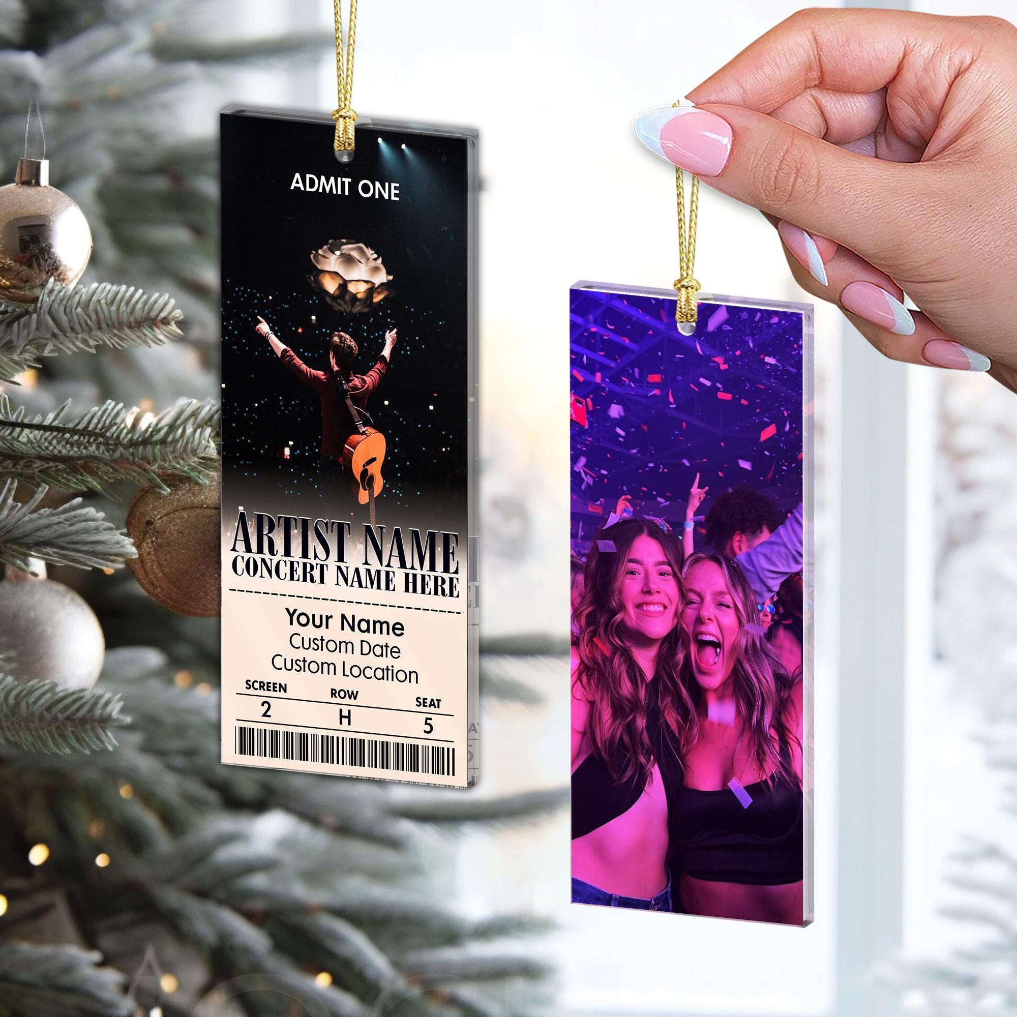 Personalized Acrylic Favorite Concert Ticket Ornament