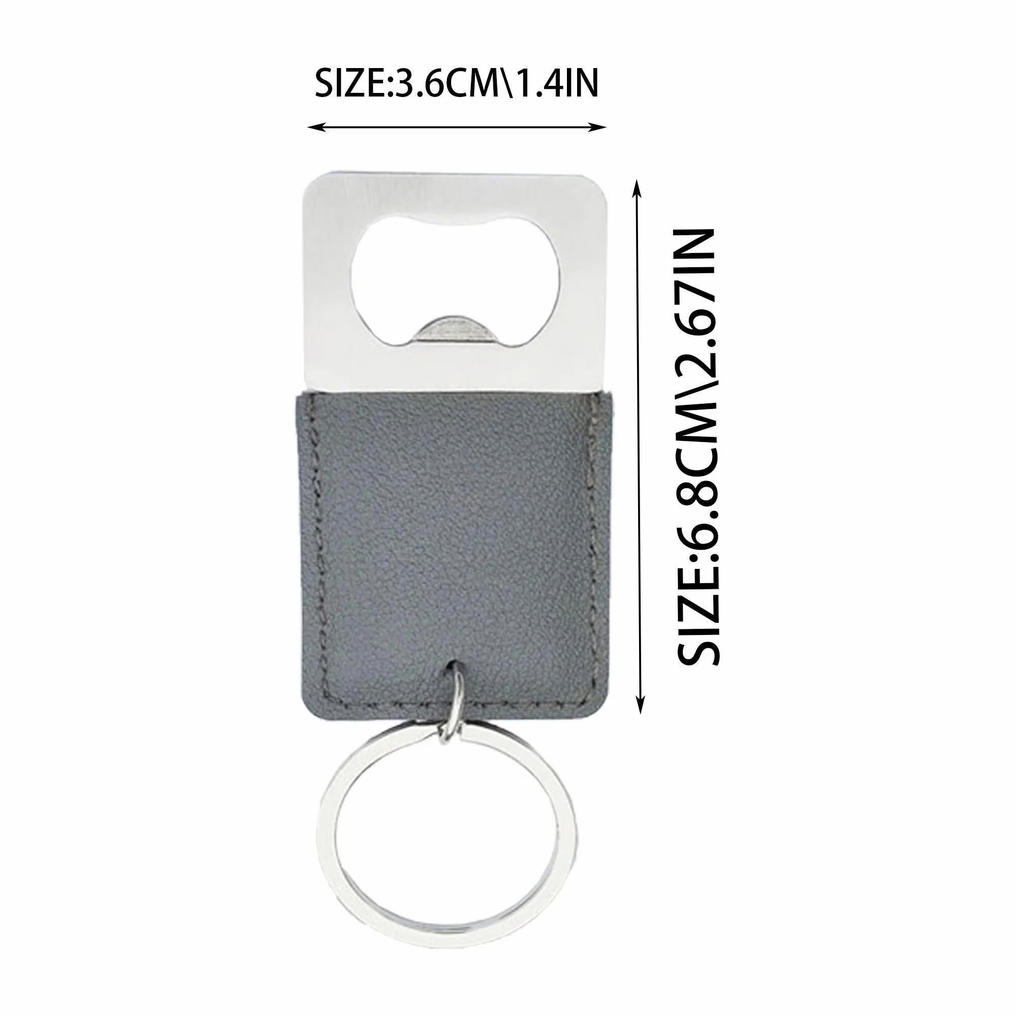 Personalized leather keychain bottle opener, customizable groomsmen gift