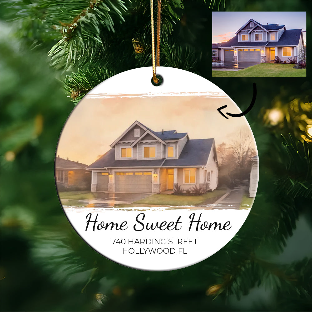 Custom Watercolor House Painting Ornament, New Home Christmas Gift