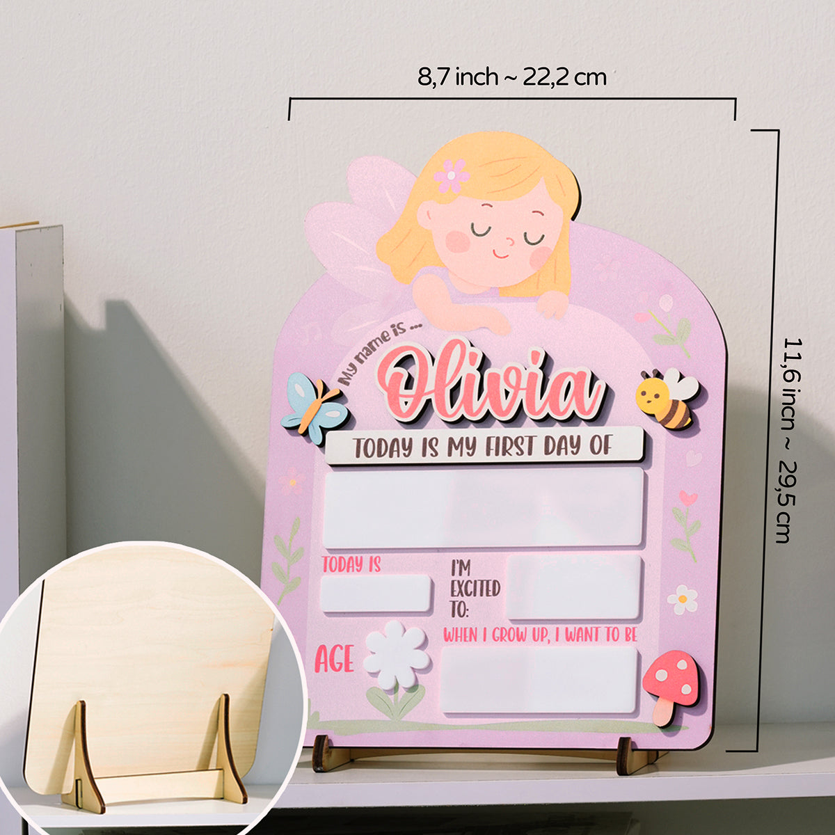 Back to School Sign Baby Angel, Custom Kids Daisy School Board Sign