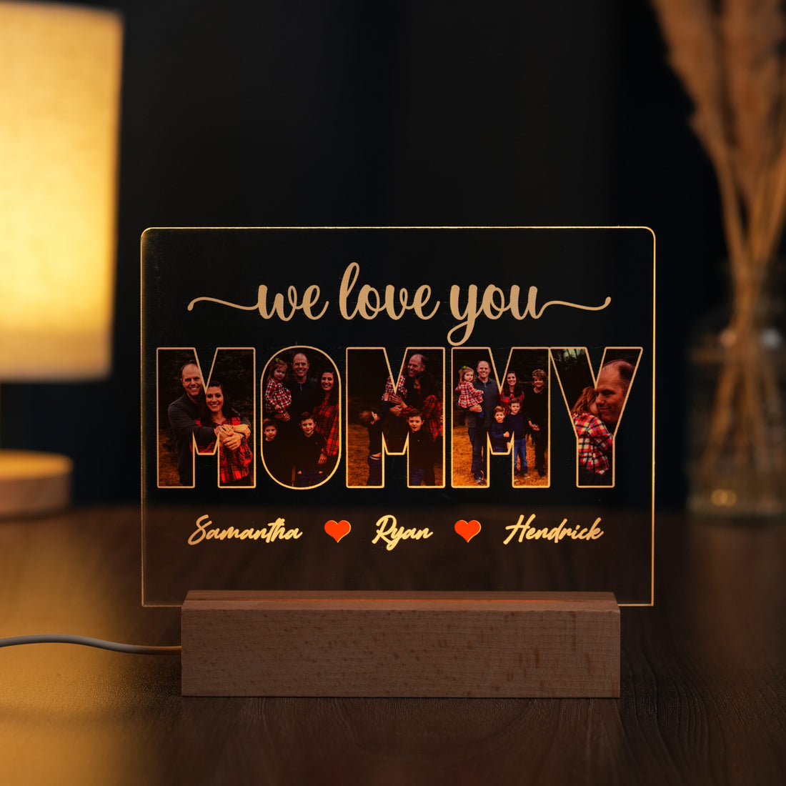 Personalized “MOMMY” Photo Letter Frame – LED Light for Mom