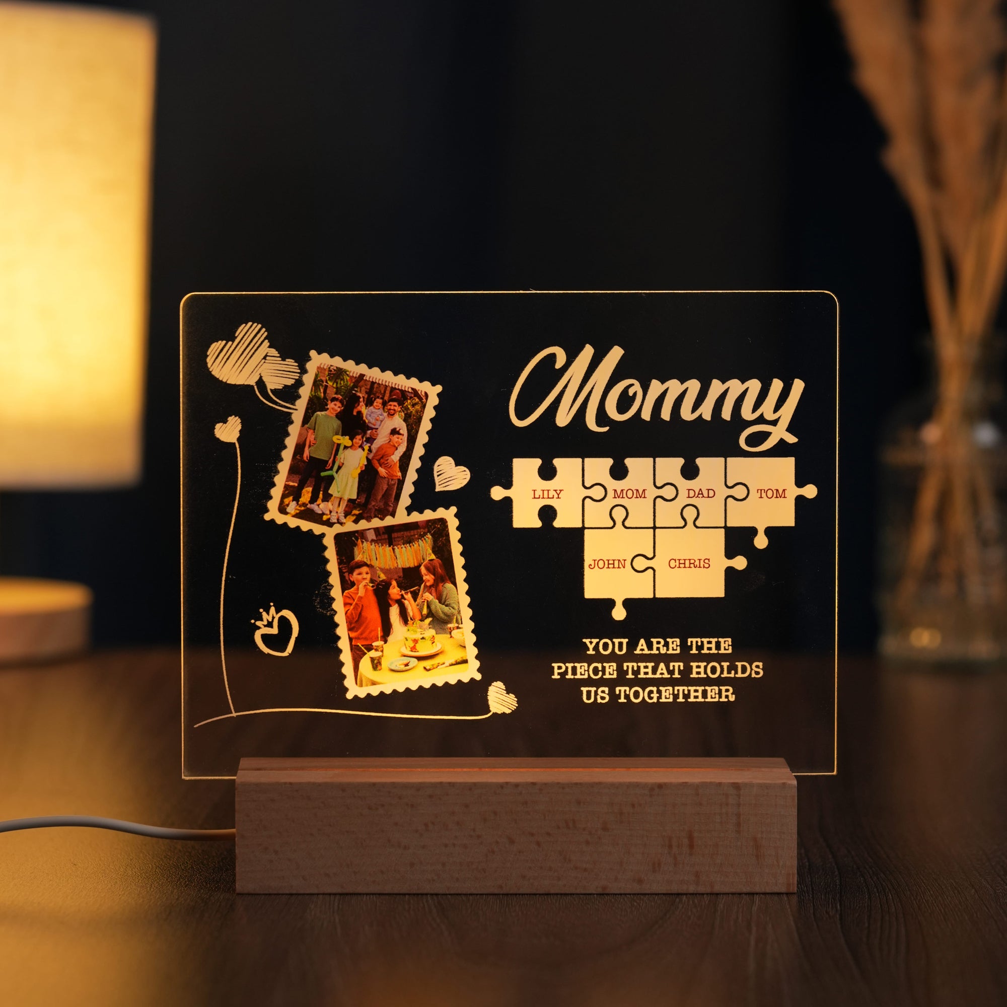 Custom LED Light Frame - Puzzle Piece That Connects Us All
