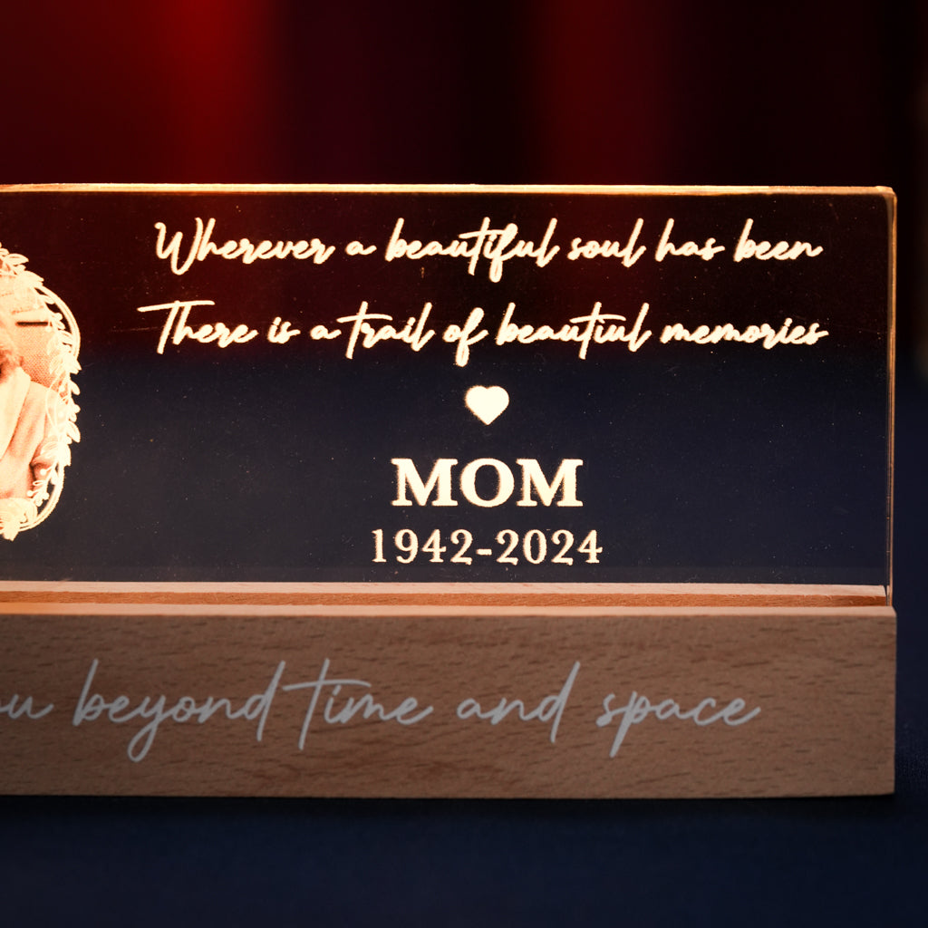 Personalized MOM Memorial LED Light with Message