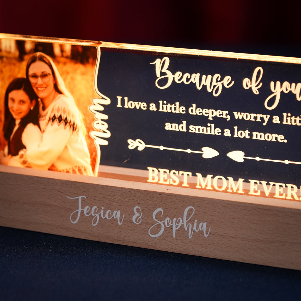 Personalized MOM Memorial LED Light with Message