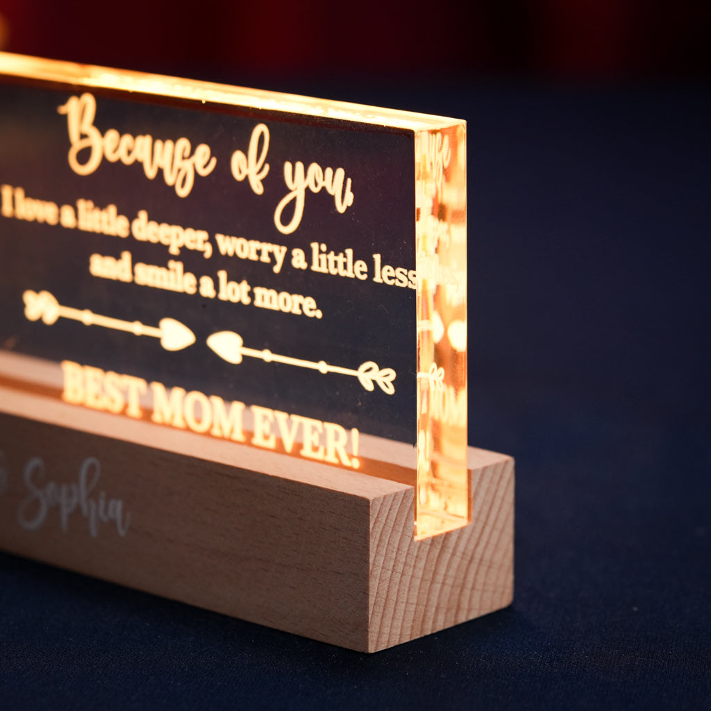 Personalized MOM Memorial LED Light with Message