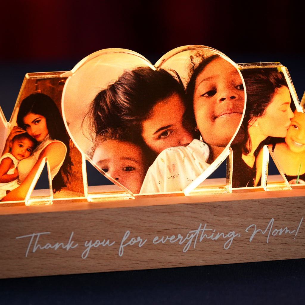 Personalized Acrylic Light – MOM Letters with Photos