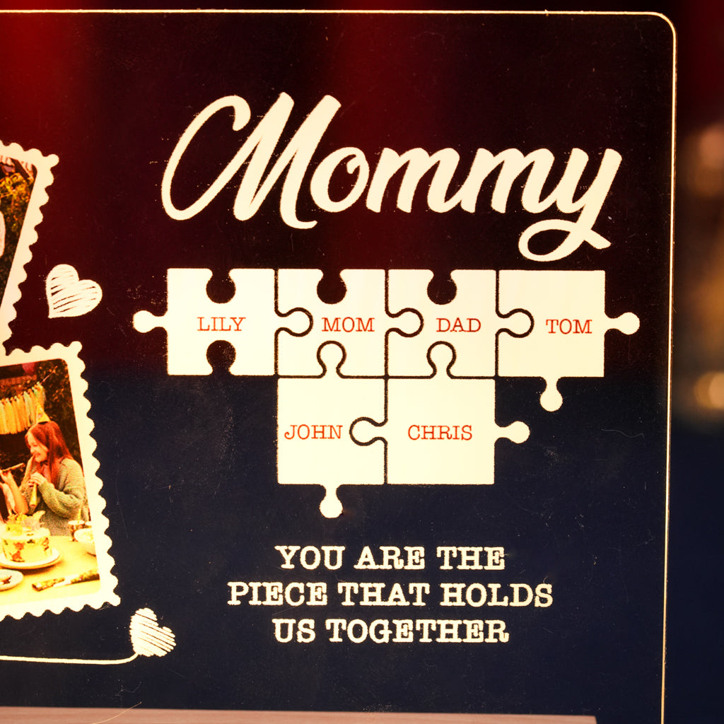 Custom LED Light Frame - Puzzle Piece That Connects Us All