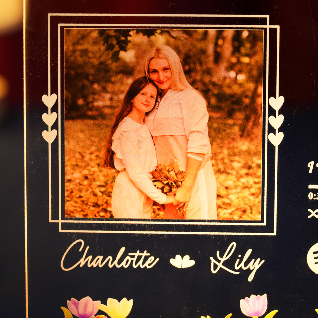 Custom LED Light Frame - Personalized Spotify Music Plaque with Photo & Song