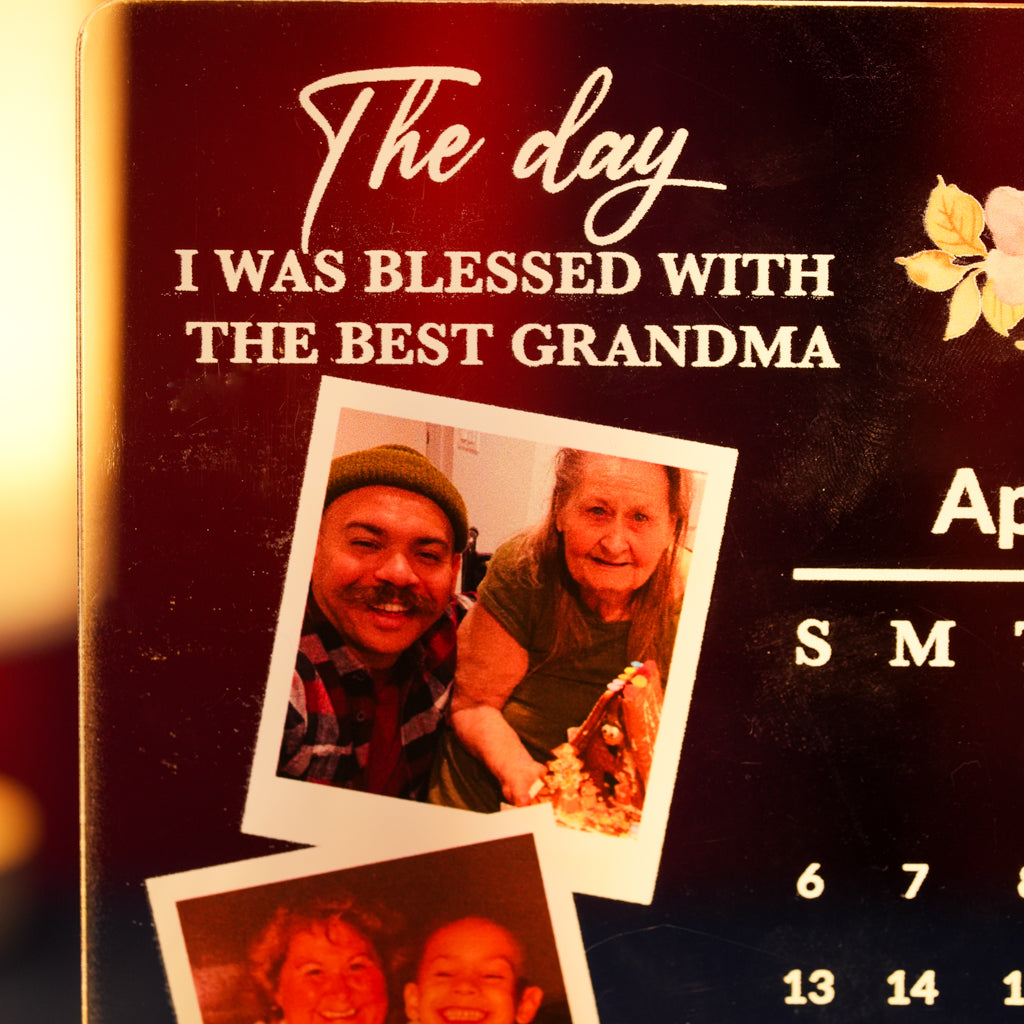 Custom LED Light Frame - Personalized Grandma Calendar Acrylic Plaque