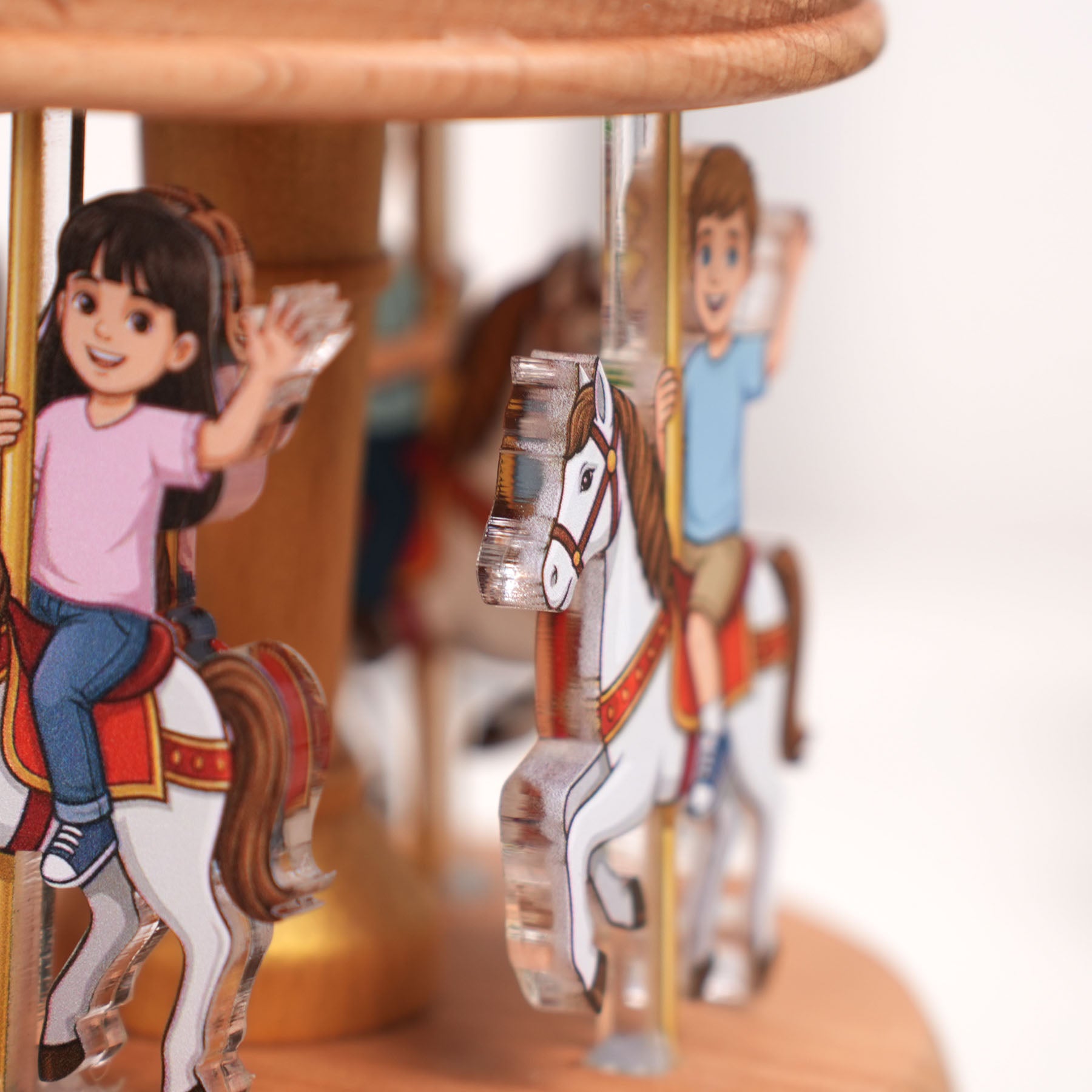 Custom Portrait Carousel Music Box Ornament Family Member Gift For Family